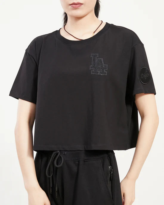 MLB LA Dodgers Triple Black Women's Boxy Tee
