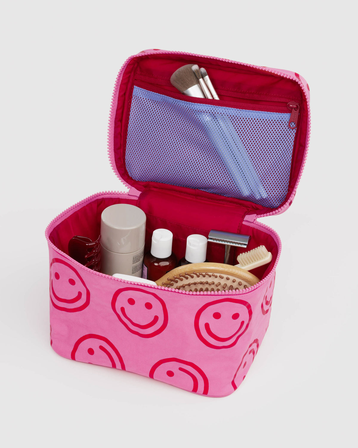BAGGU Large Cosmetic Case - Azalea Pink Happy