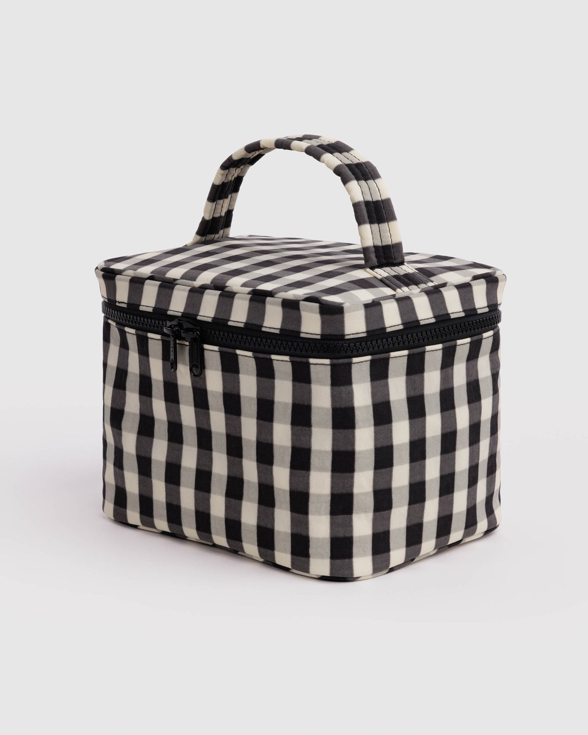 BAGGU Large Cosmetic Case - Black and Cream Gingham