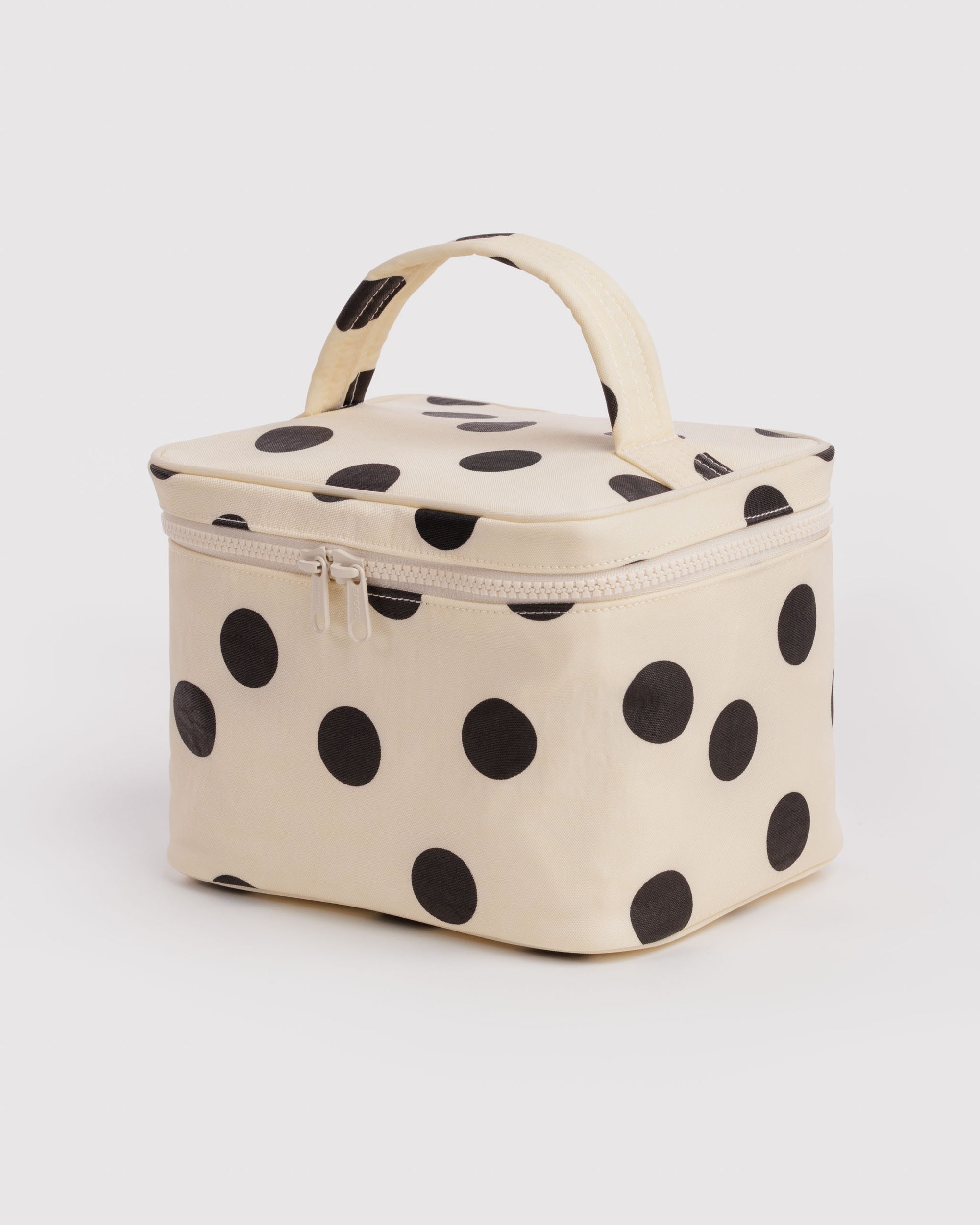 BAGGU Large Cosmetic Case - Cream & Black Polka Dot