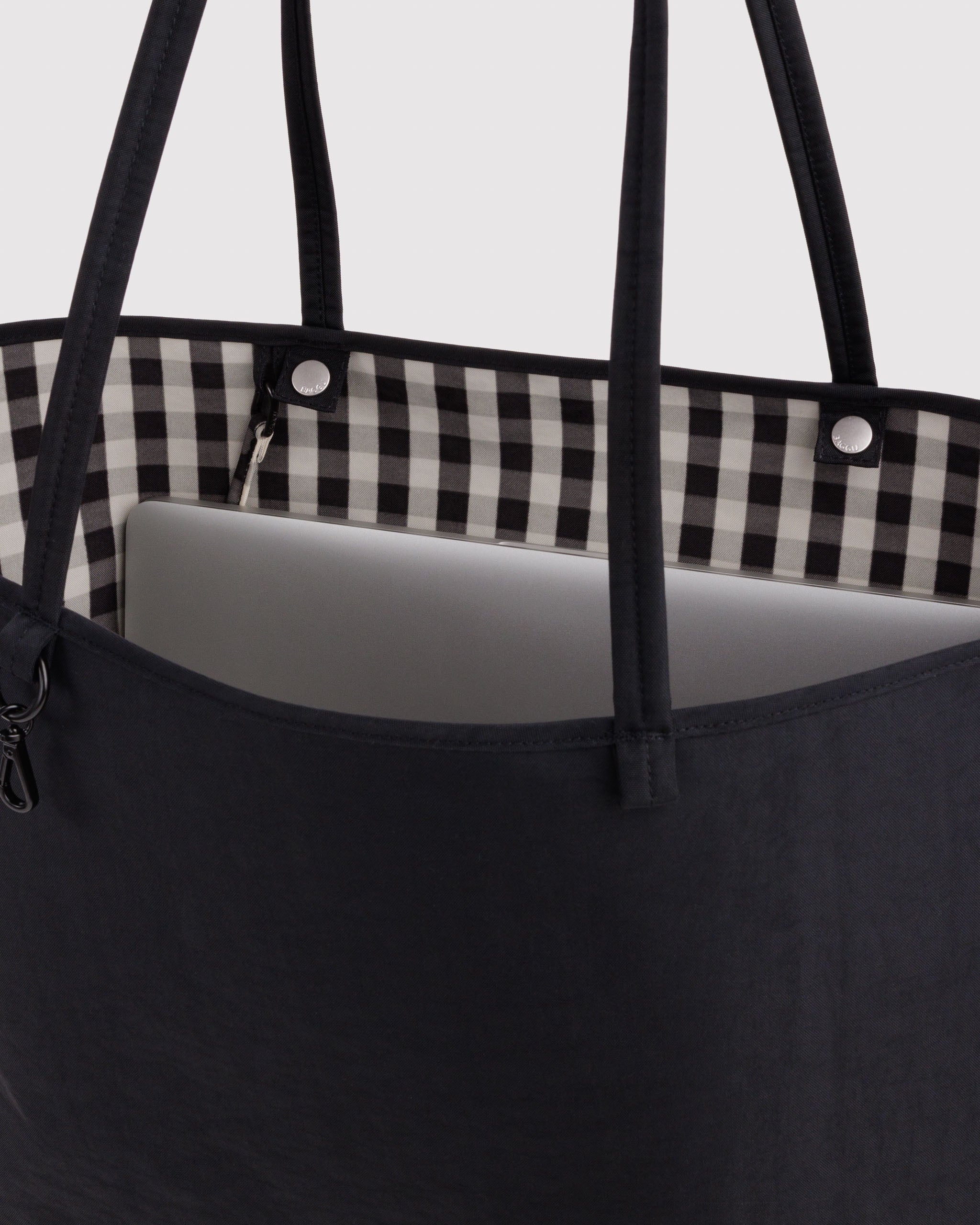 BAGGU Large Nylon Reversible Tote - Black Mix