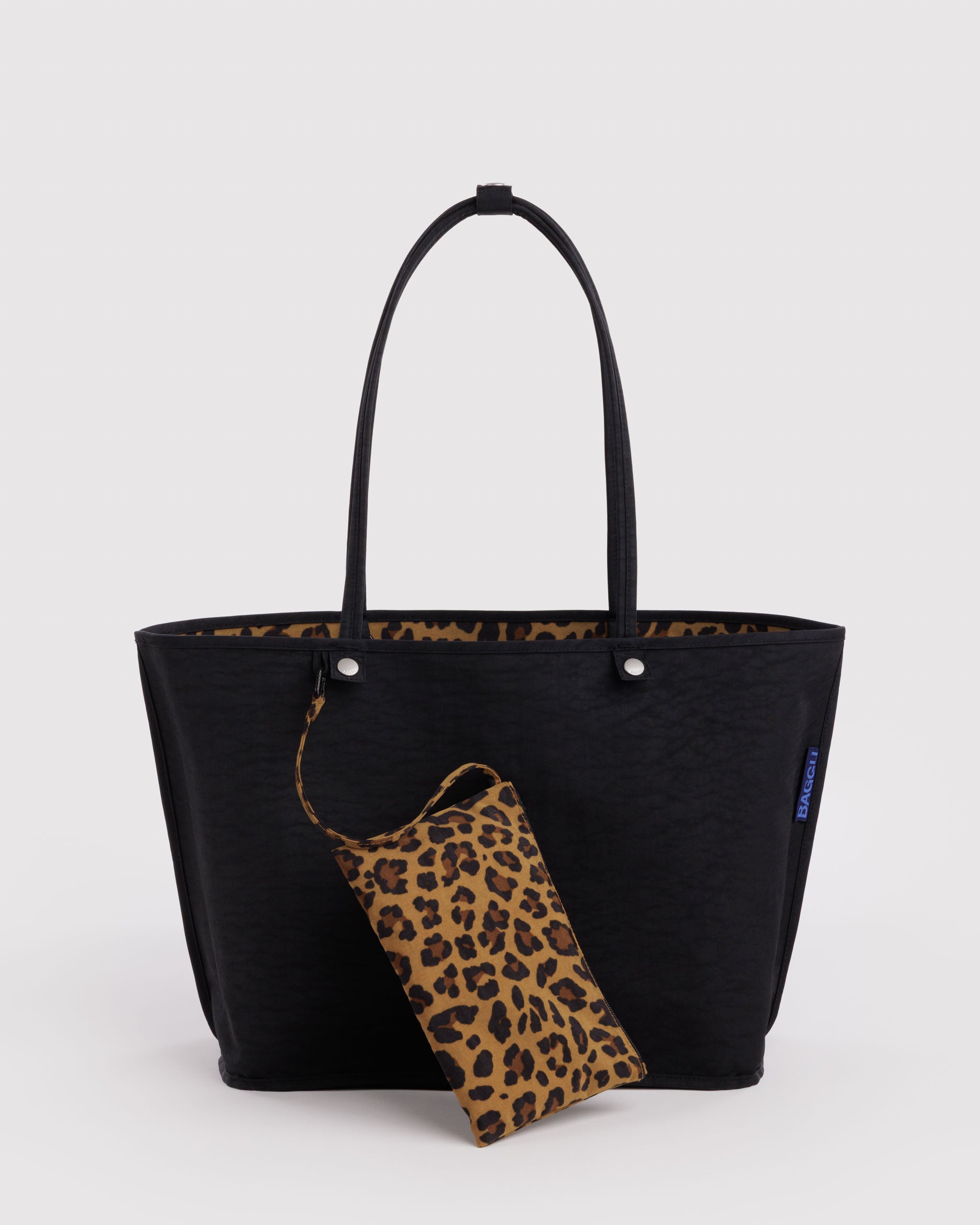 BAGGU Large Nylon Reversible Tote - Leopard Mix