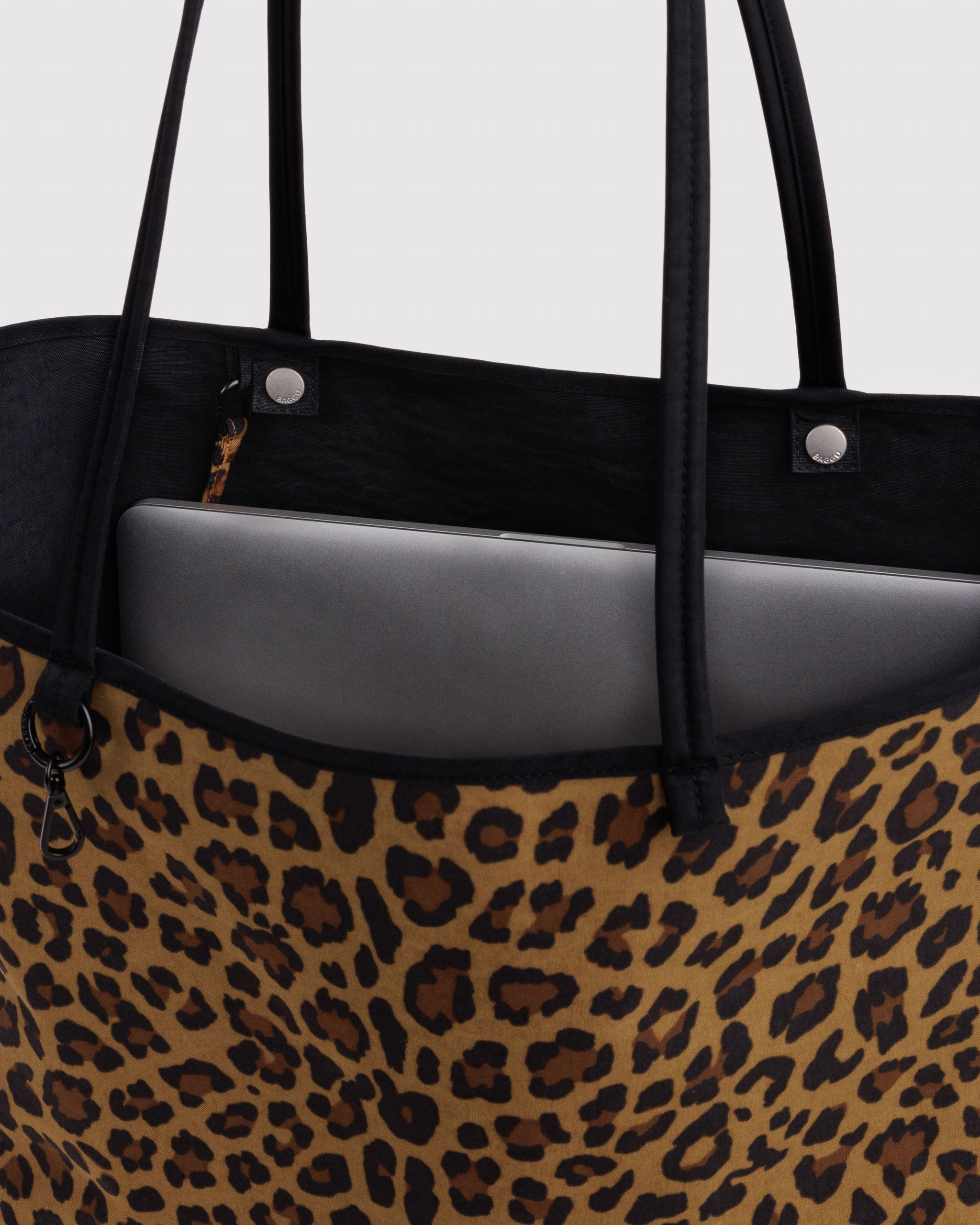 BAGGU Large Nylon Reversible Tote - Leopard Mix