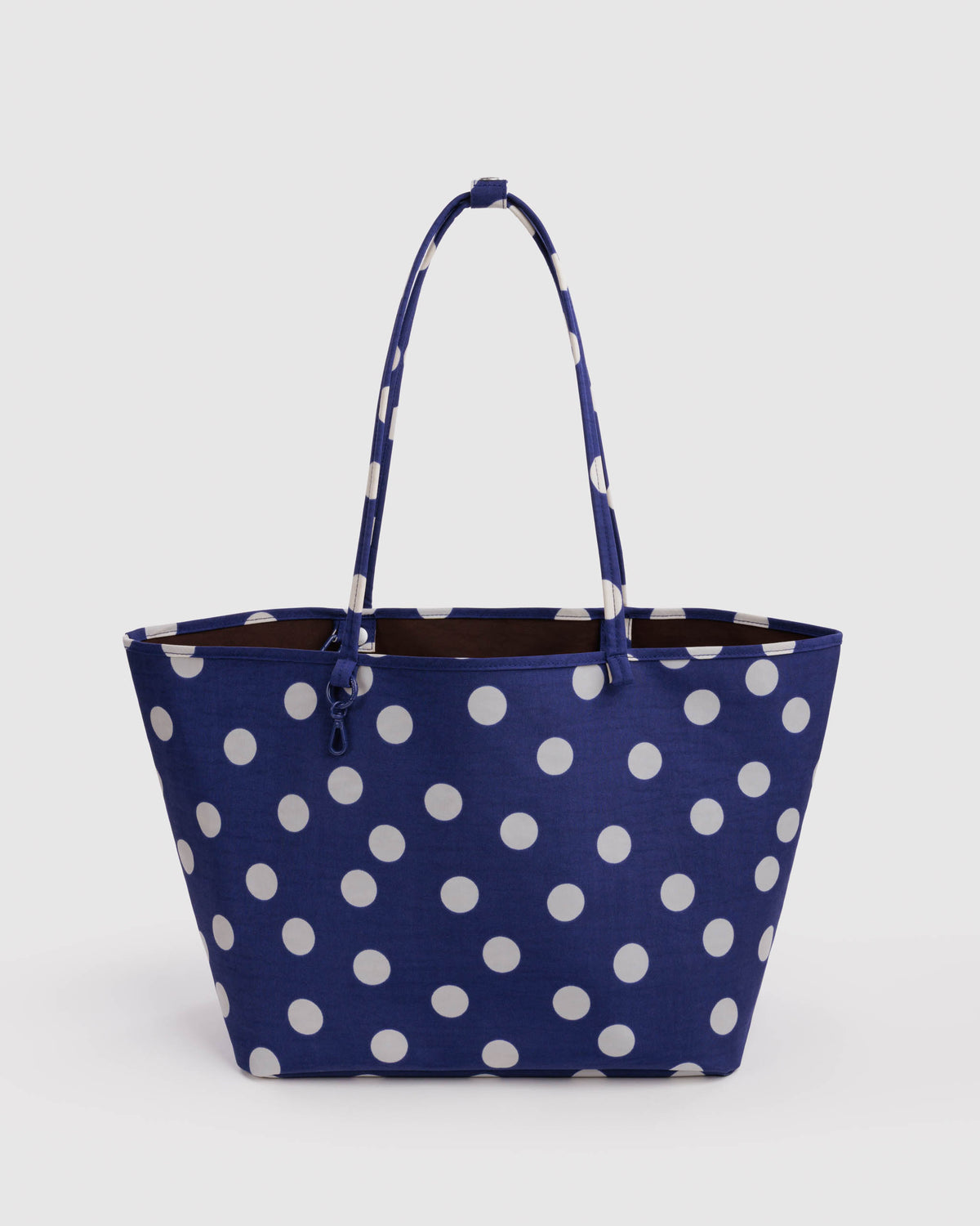 BAGGU Large Nylon Reversible Tote - Navy Polka Dot Mix