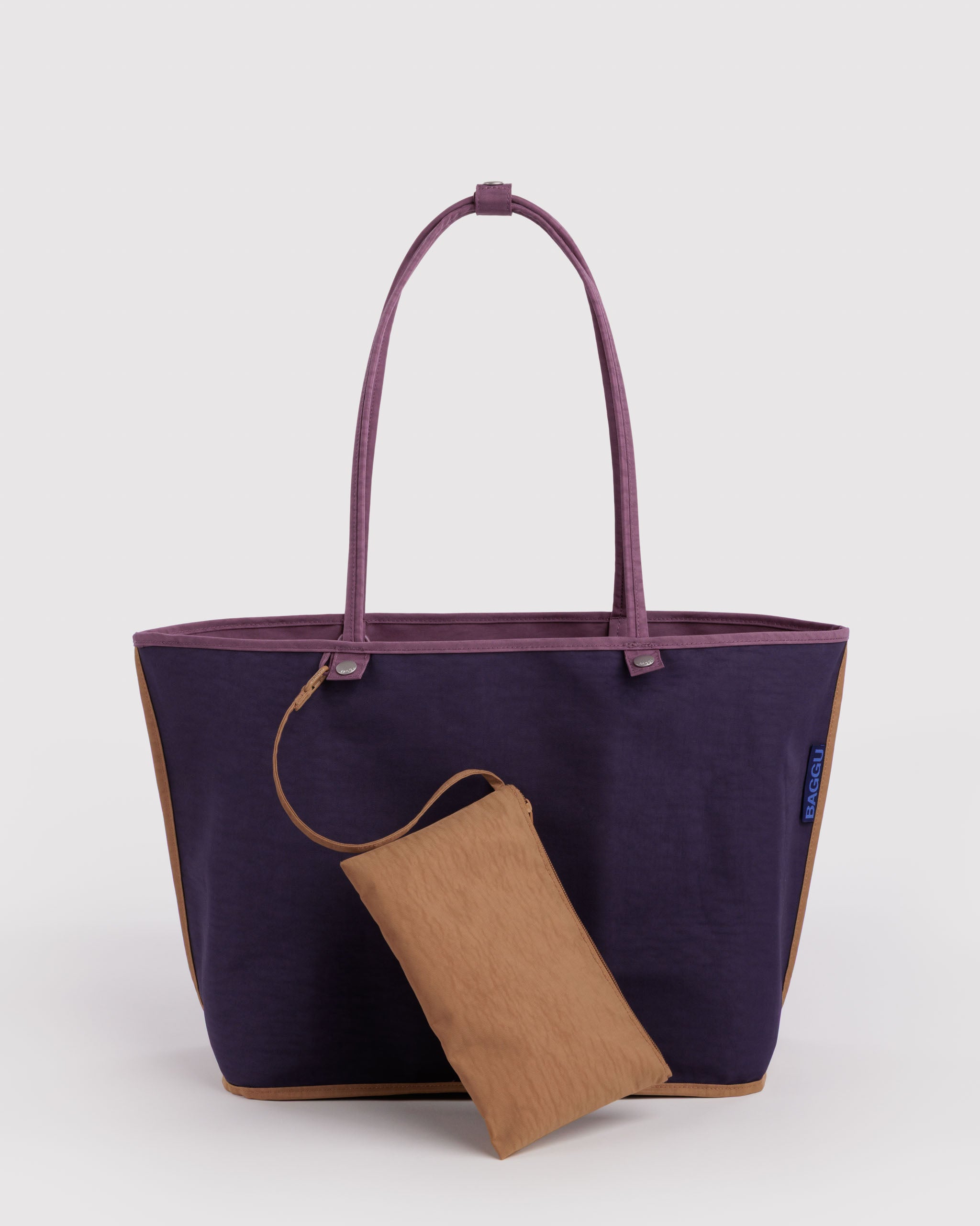 BAGGU Large Nylon Reversible Tote - Wild Plum Mix