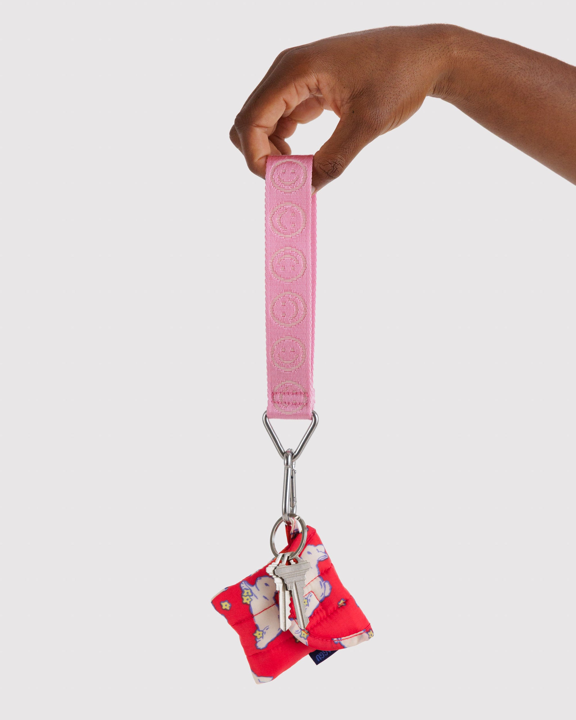 Baggu Logo Keychain - Pink Happy
