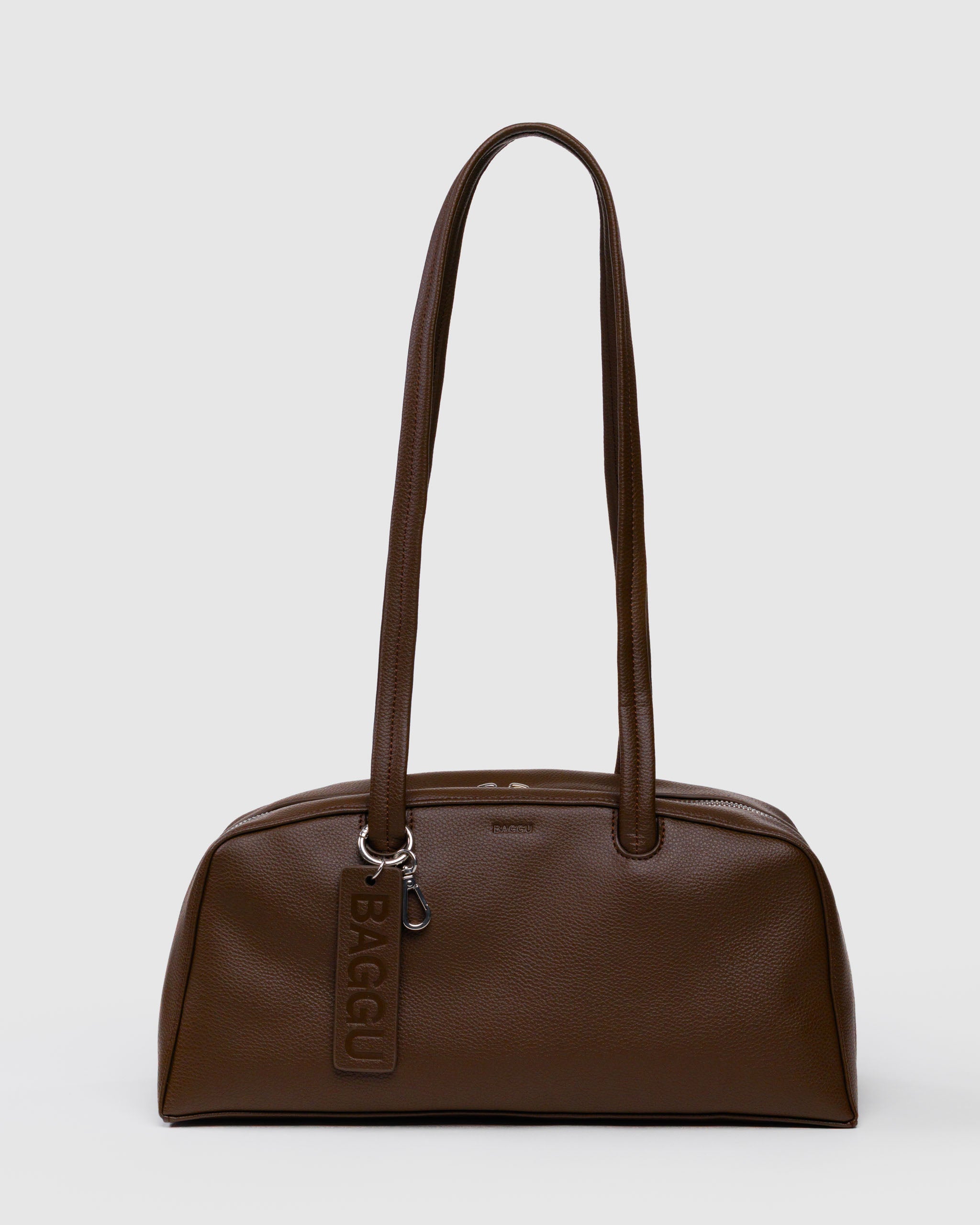 BAGGU Medium Recycled Leather Bowler Bag - Brown