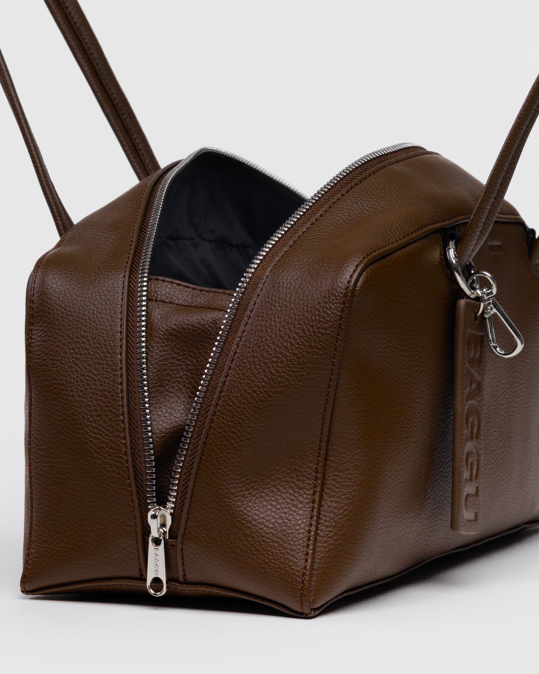 BAGGU Medium Recycled Leather Bowler Bag - Brown