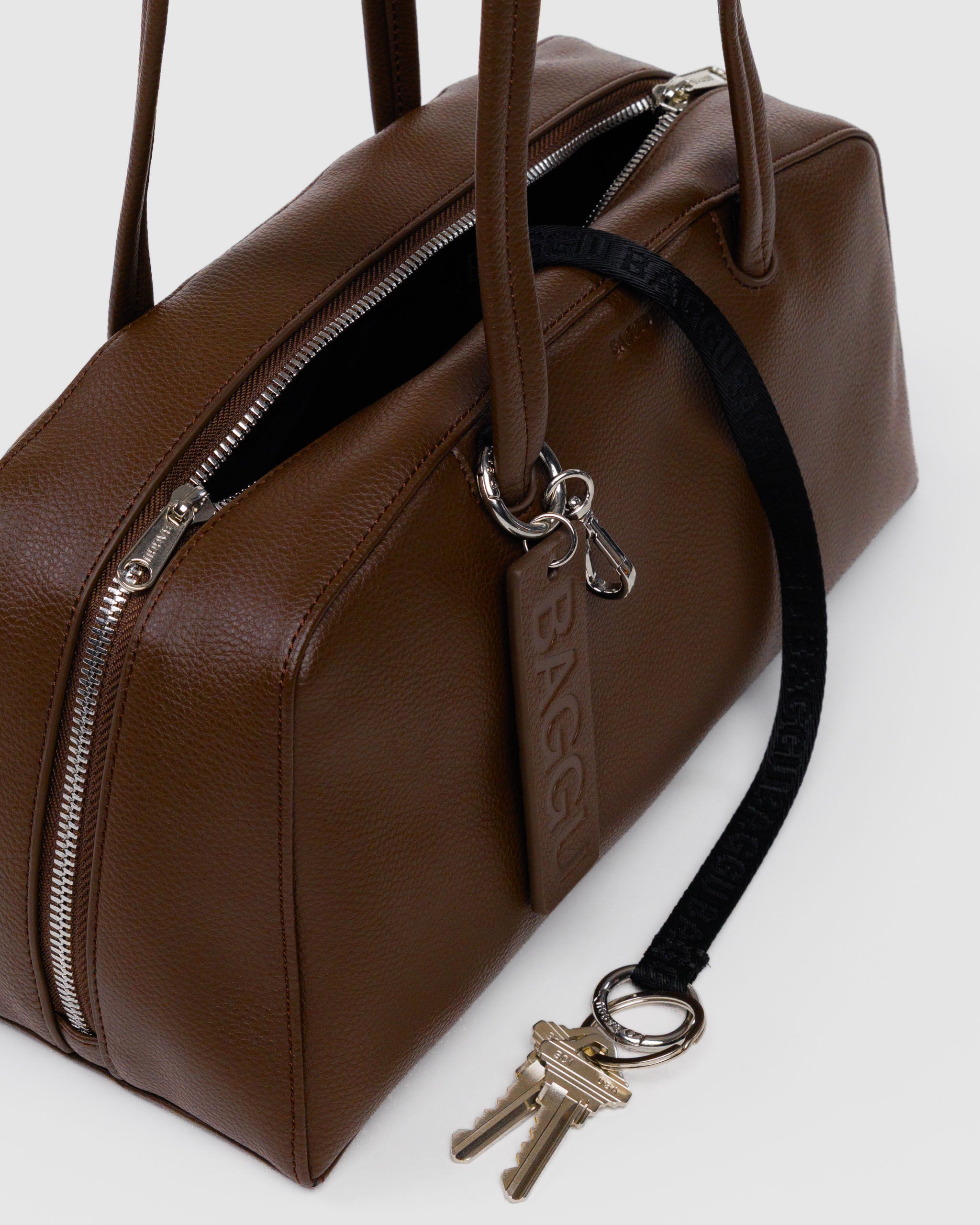BAGGU Medium Recycled Leather Bowler Bag - Brown