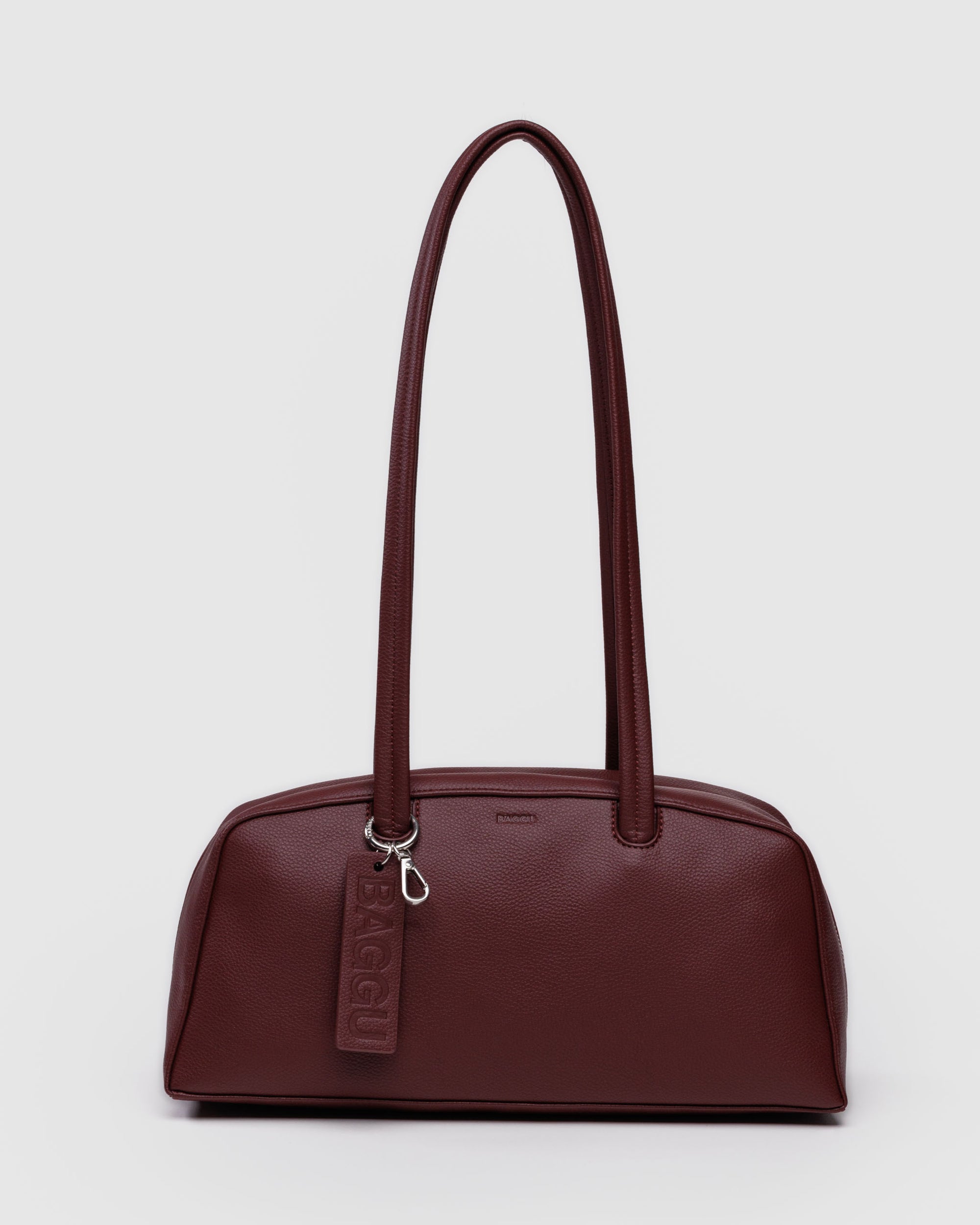 BAGGU Medium Recycled Leather Bowler Bag - Mahogany