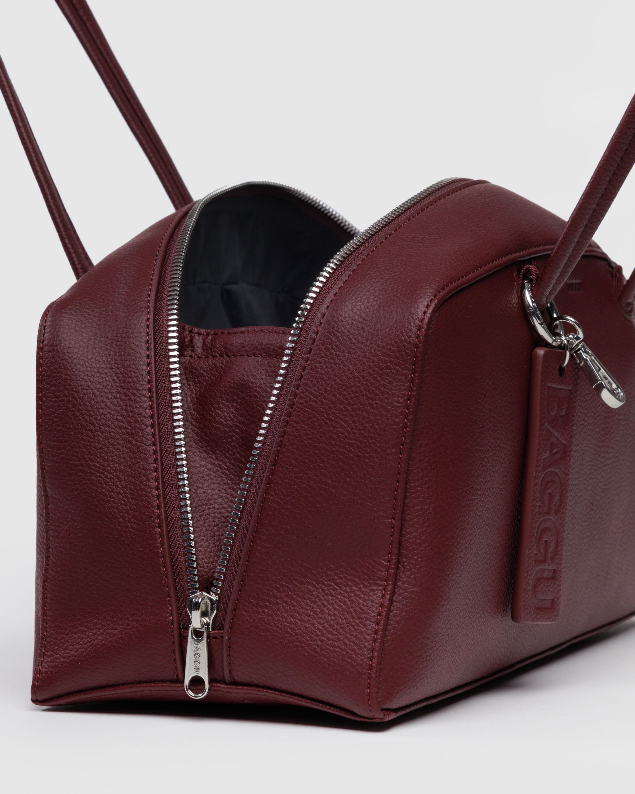 BAGGU Medium Recycled Leather Bowler Bag - Mahogany