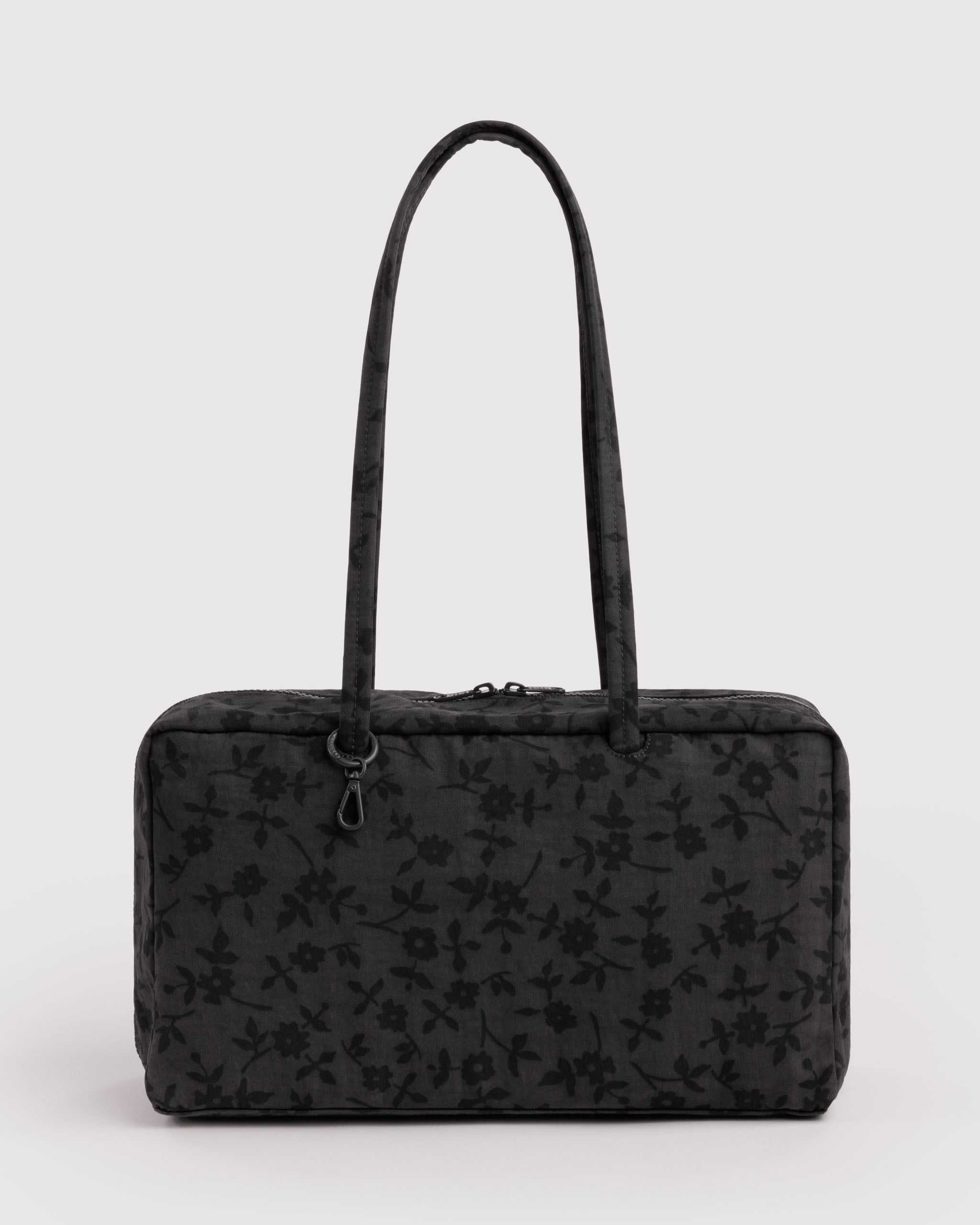 BAGGU Medium Nylon Bowler Bag - Charcoal Ditsy Floral