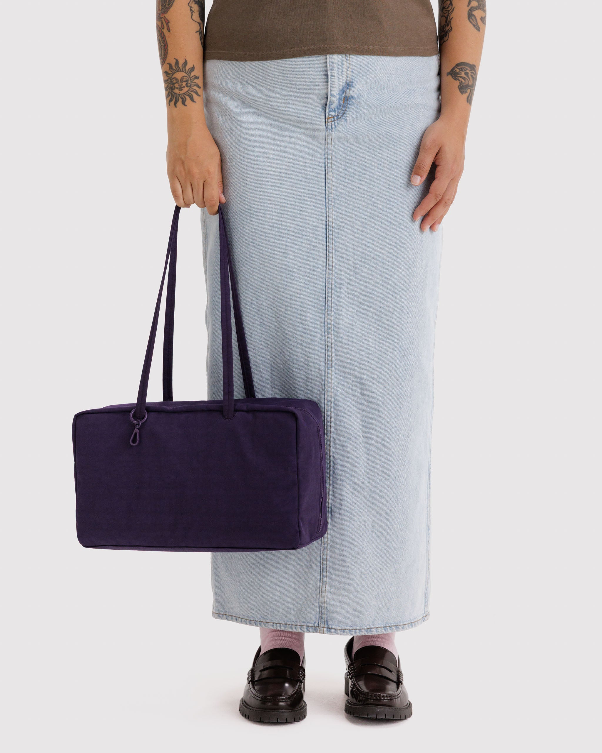 BAGGU Medium Nylon Bowler Bag - Fig