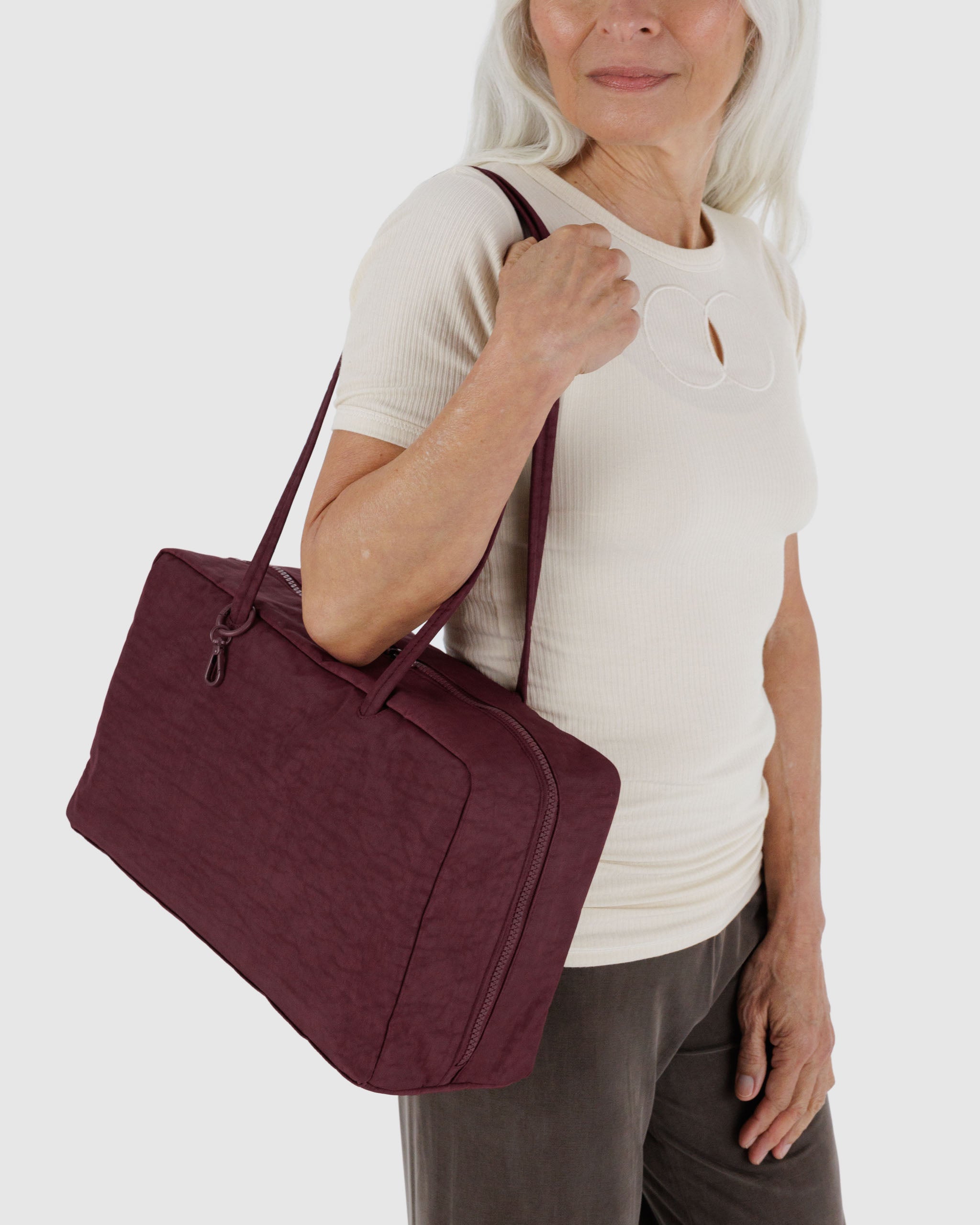 BAGGU Medium Nylon Bowler Bag - Mahogany