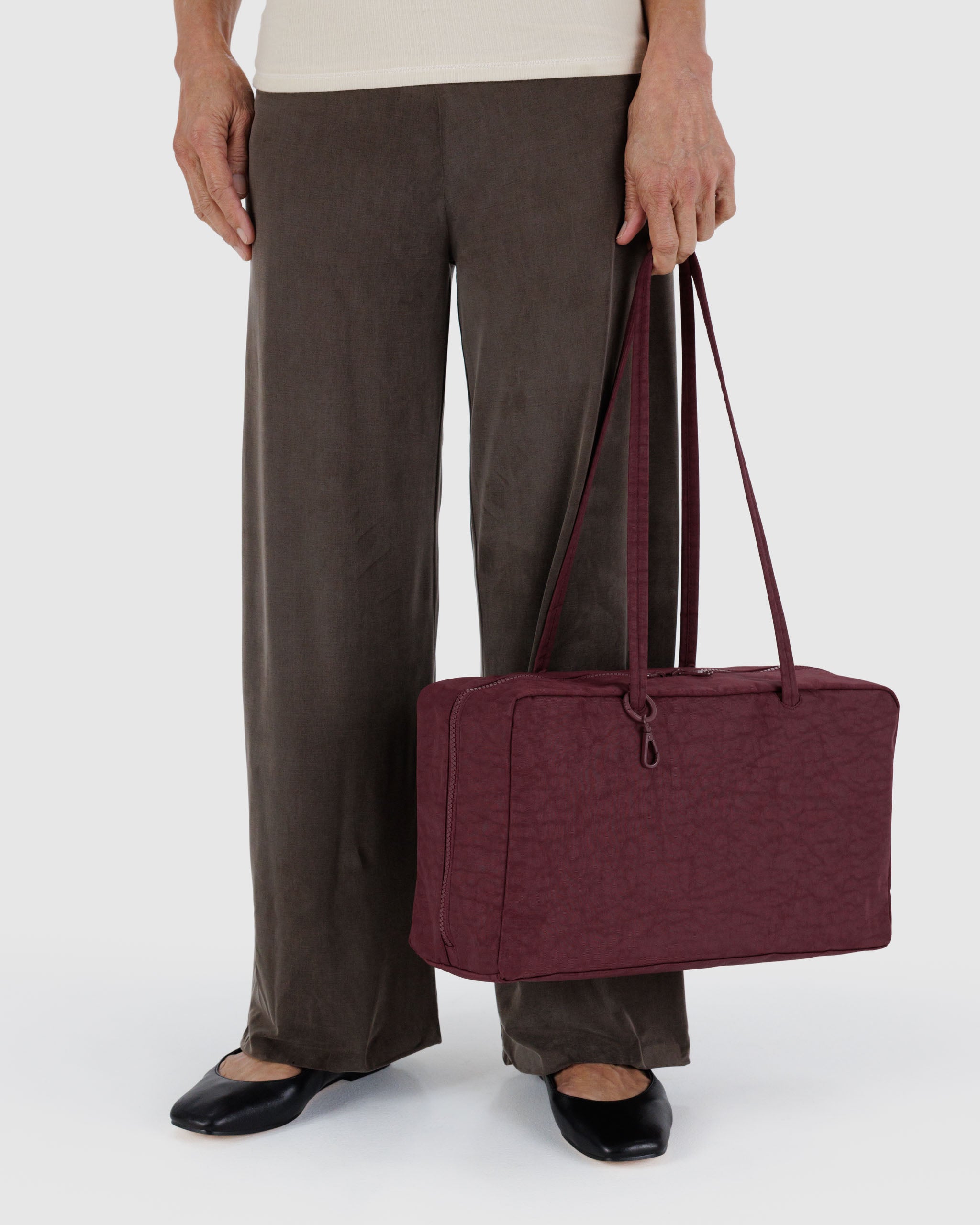 BAGGU Medium Nylon Bowler Bag - Mahogany