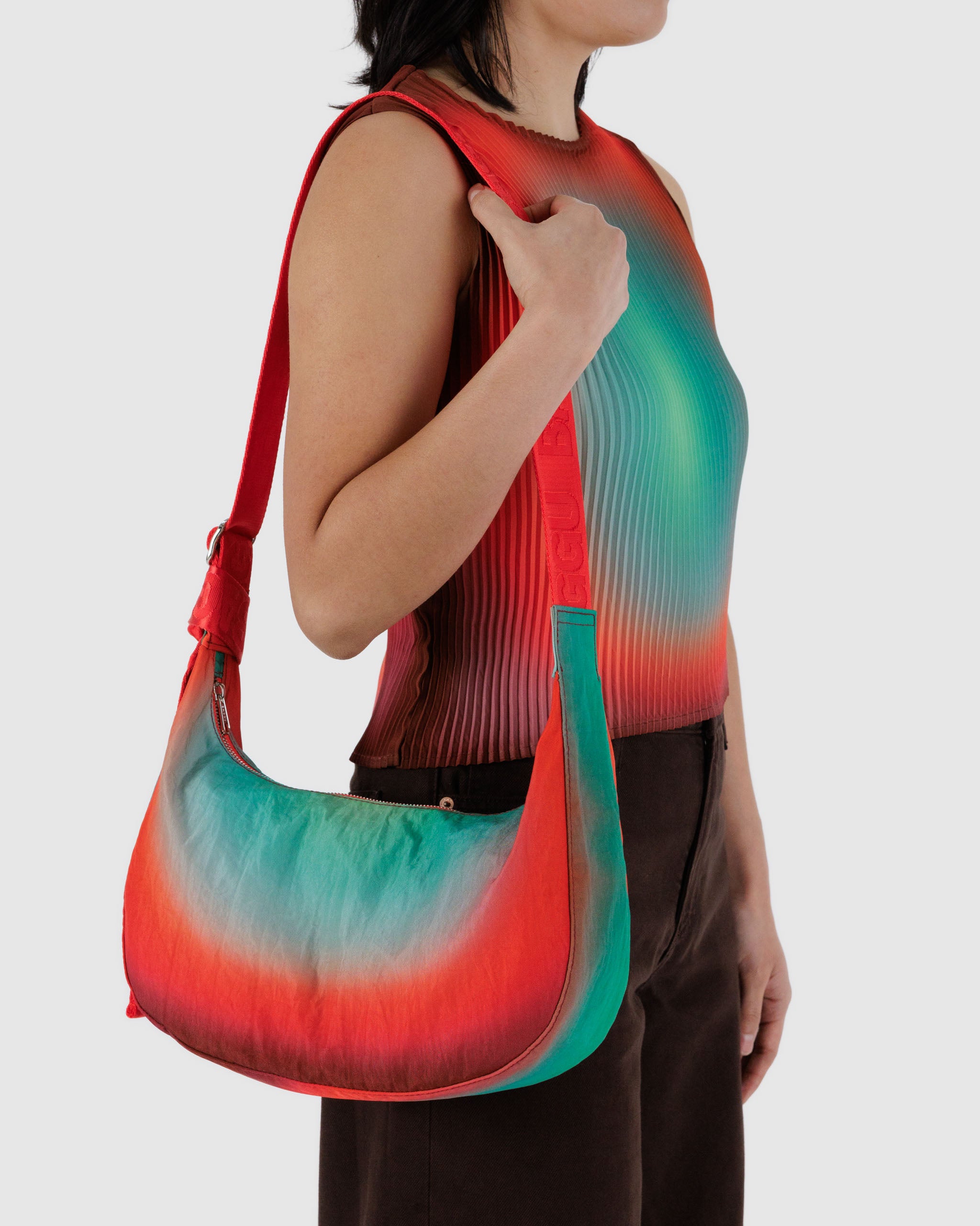 BAGGU Medium Nylon Crescent Bag - Rain