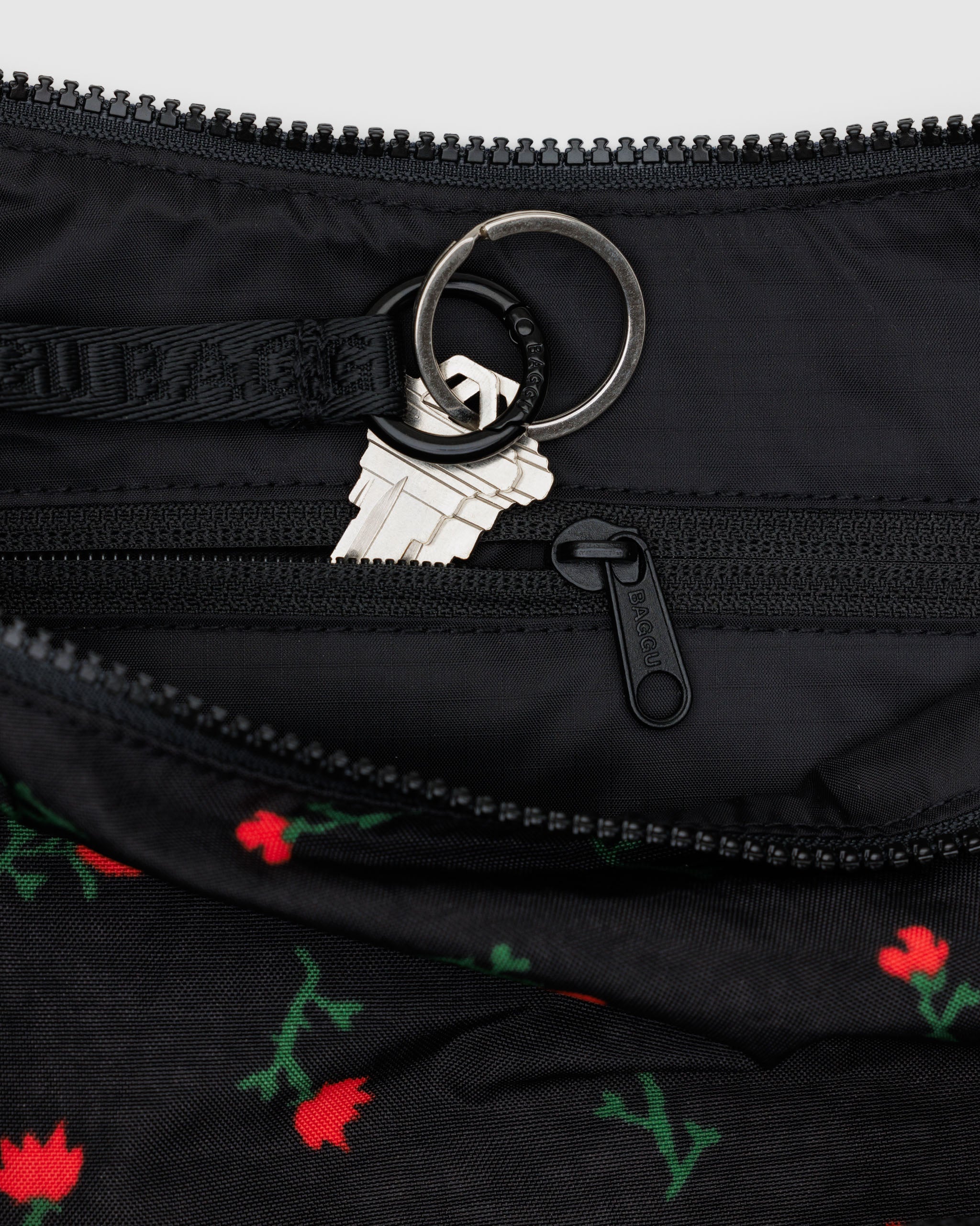BAGGU Medium Nylon Crescent Bag - Painted Wildflower