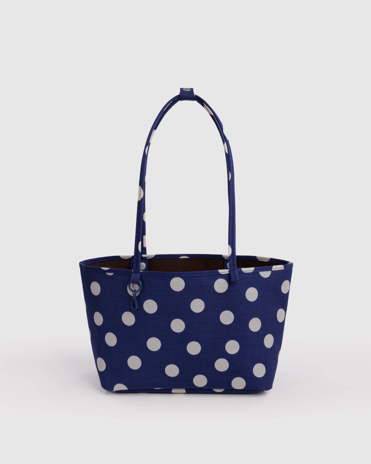 BAGGU Medium Nylon Reversible Tote - Navy Polka Dot Mix