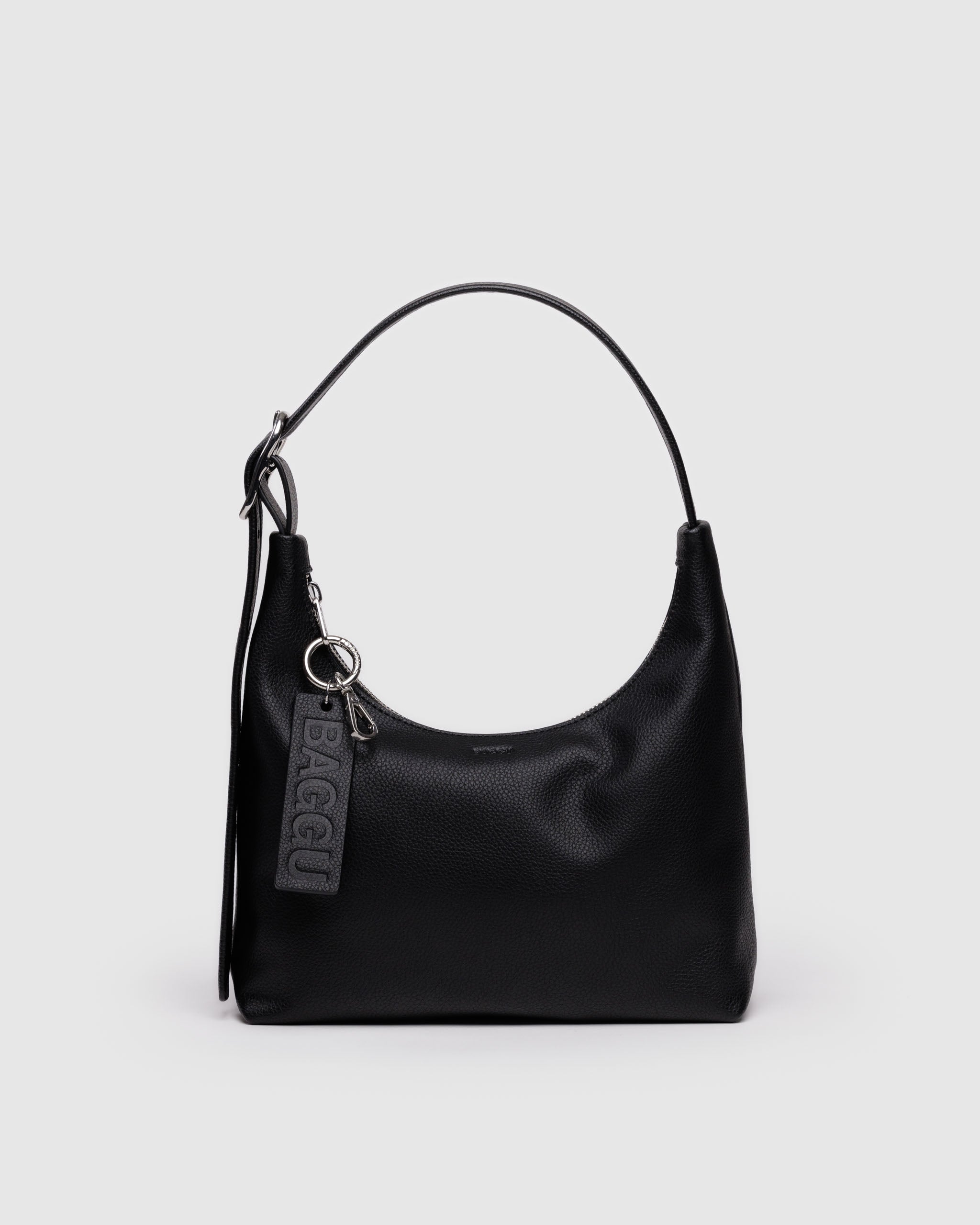 BAGGU Mini Recycled Leather Shoulder Bag - Black