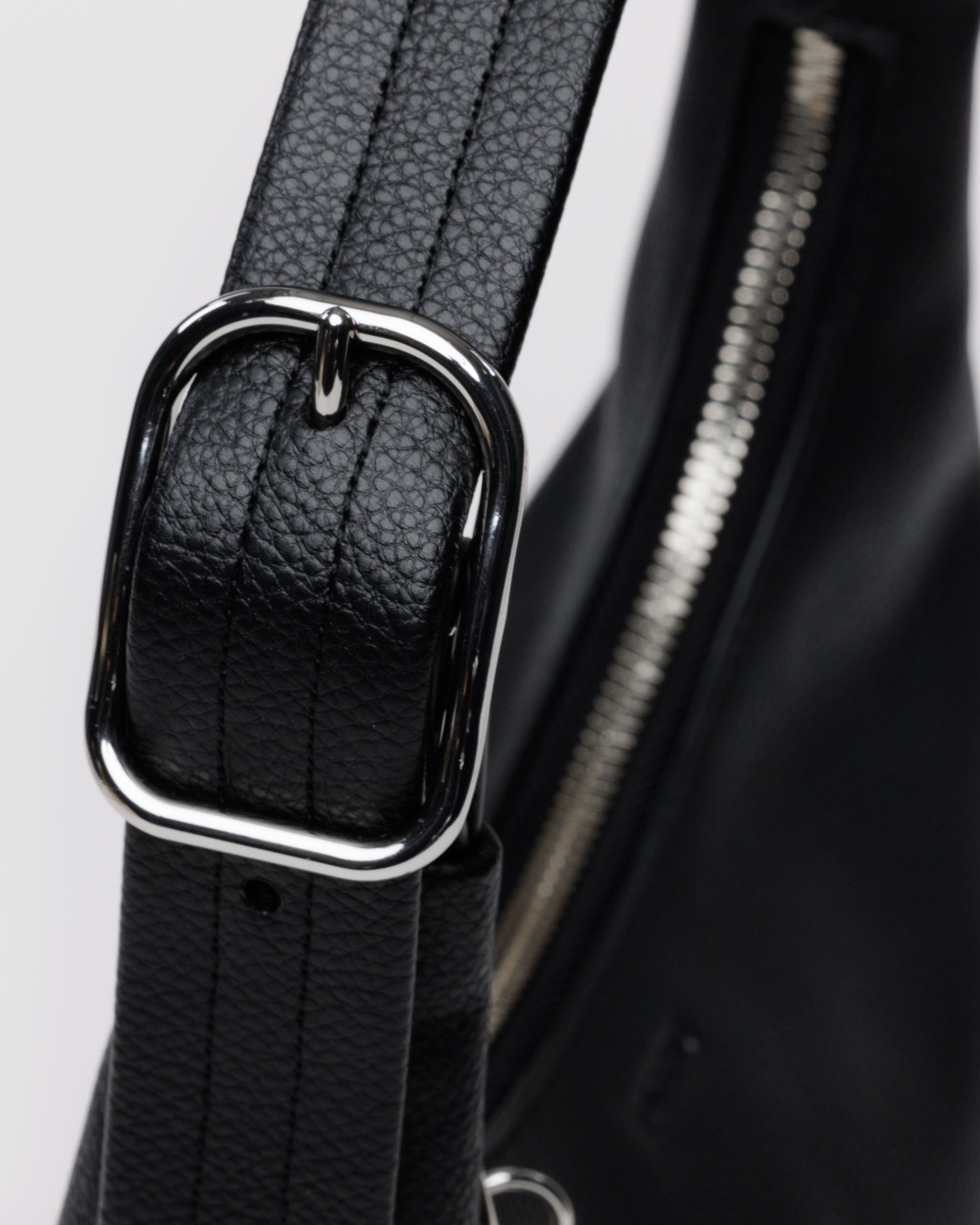 BAGGU Mini Recycled Leather Shoulder Bag - Black