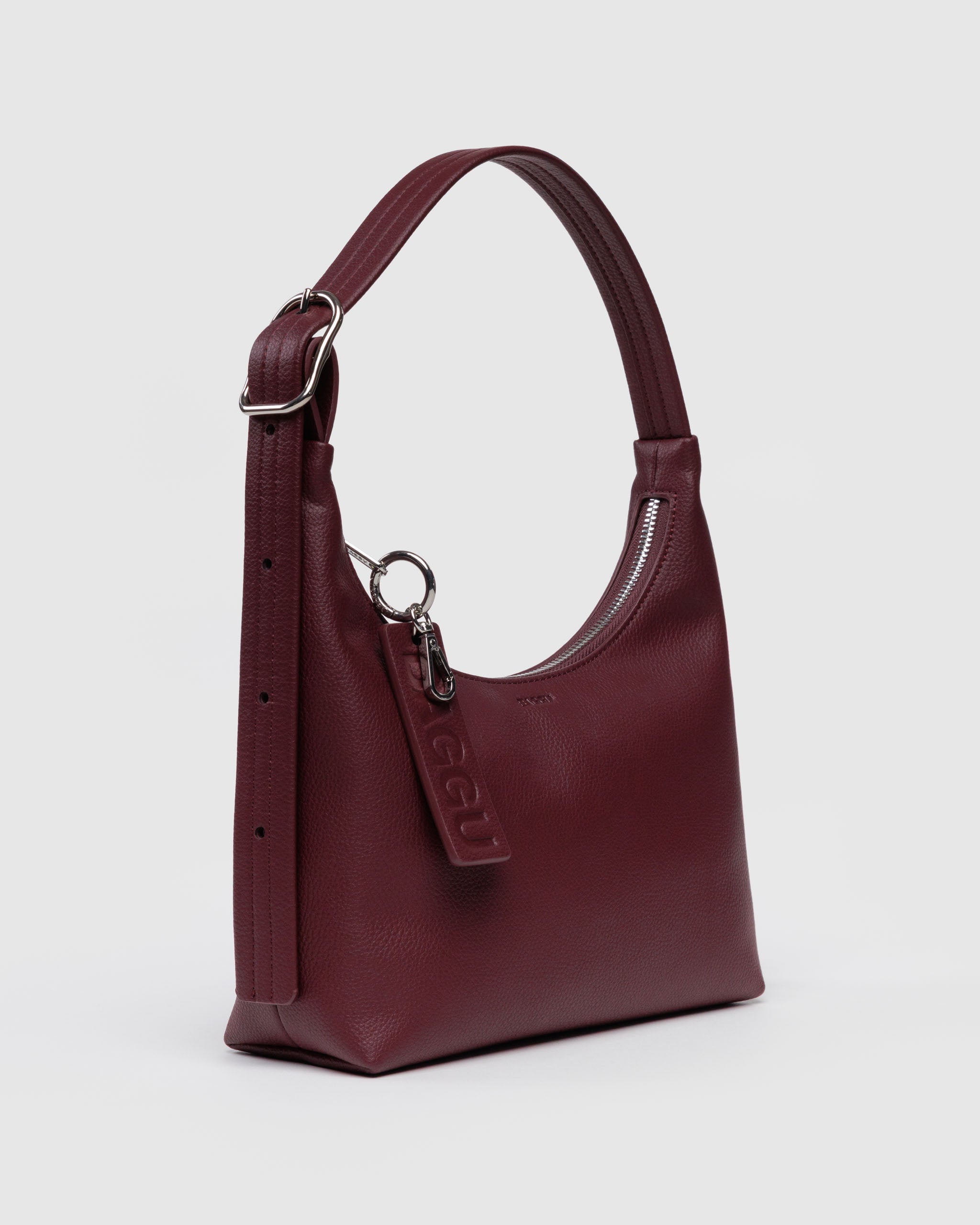 BAGGU Mini Recycled Leather Shoulder Bag - Mahogany