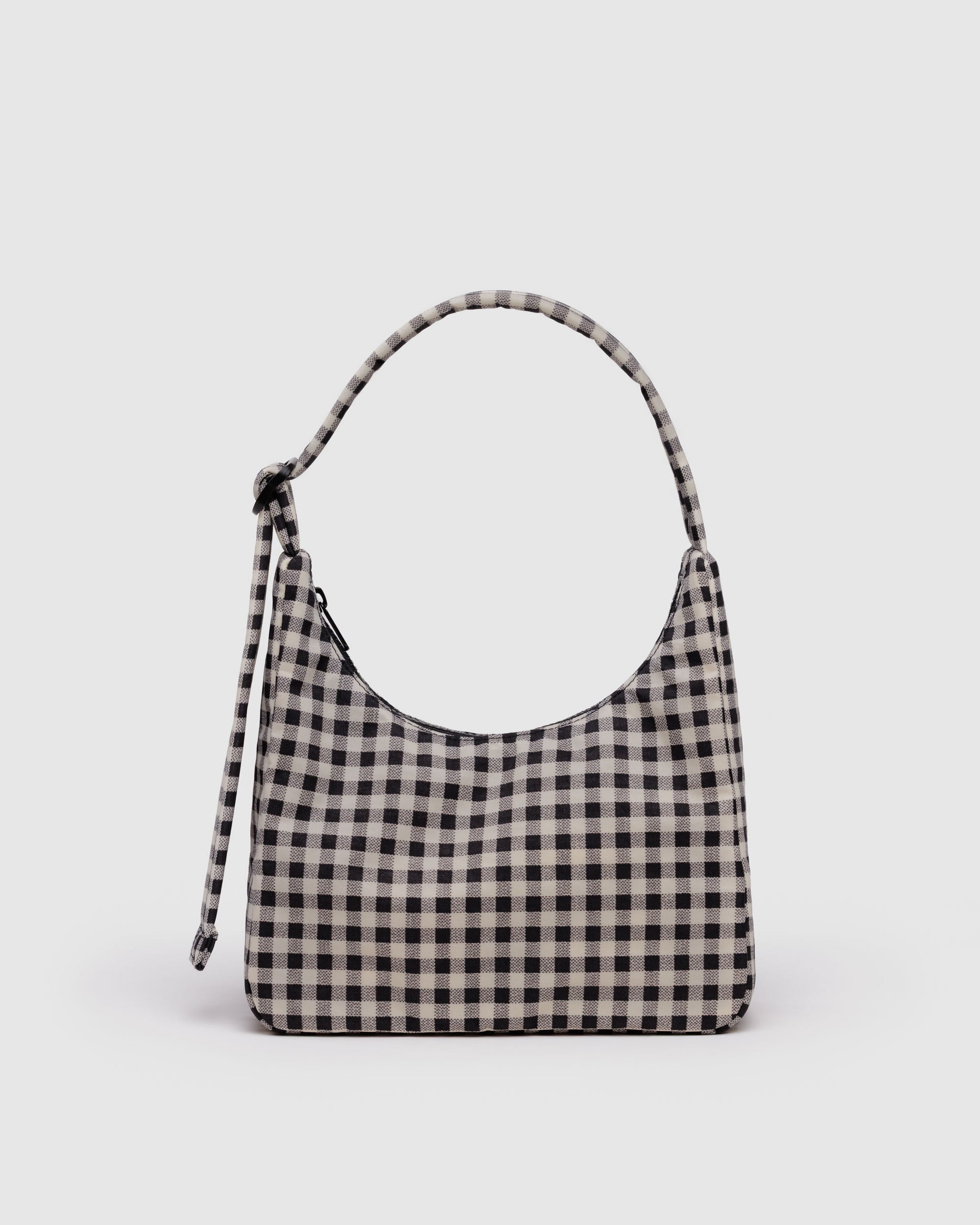 BAGGU Mini Nylon Shoulder Bag - Black & White Gingham