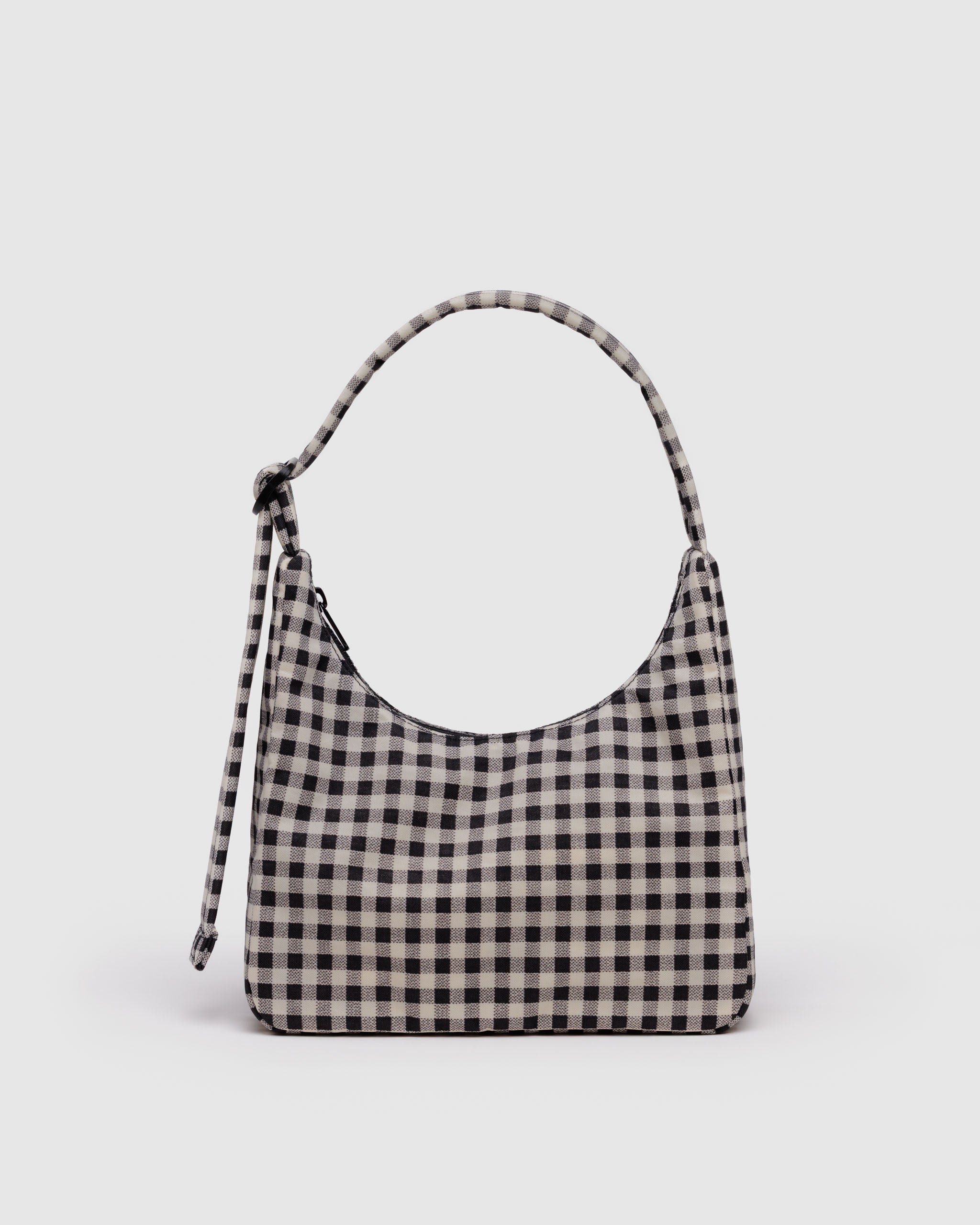 BAGGU Mini Nylon Shoulder Bag - Black & White Gingham