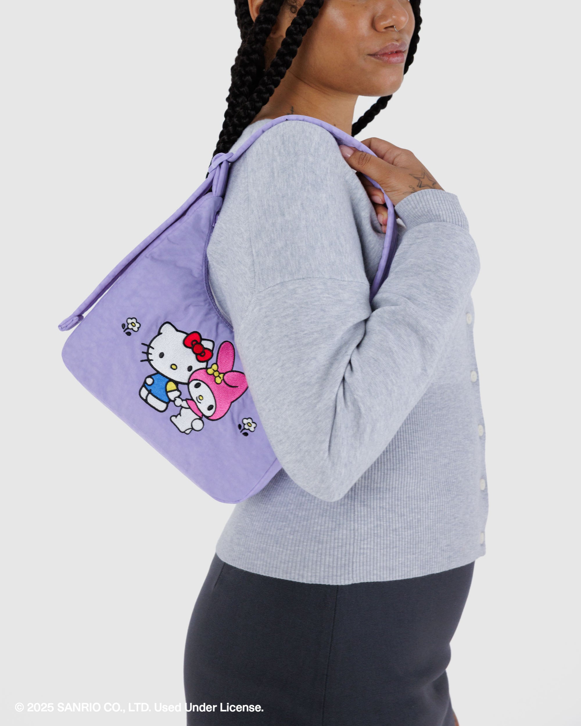 BAGGU Mini Nylon Shoulder Bag - Embroidered Hello Kitty & My Melody