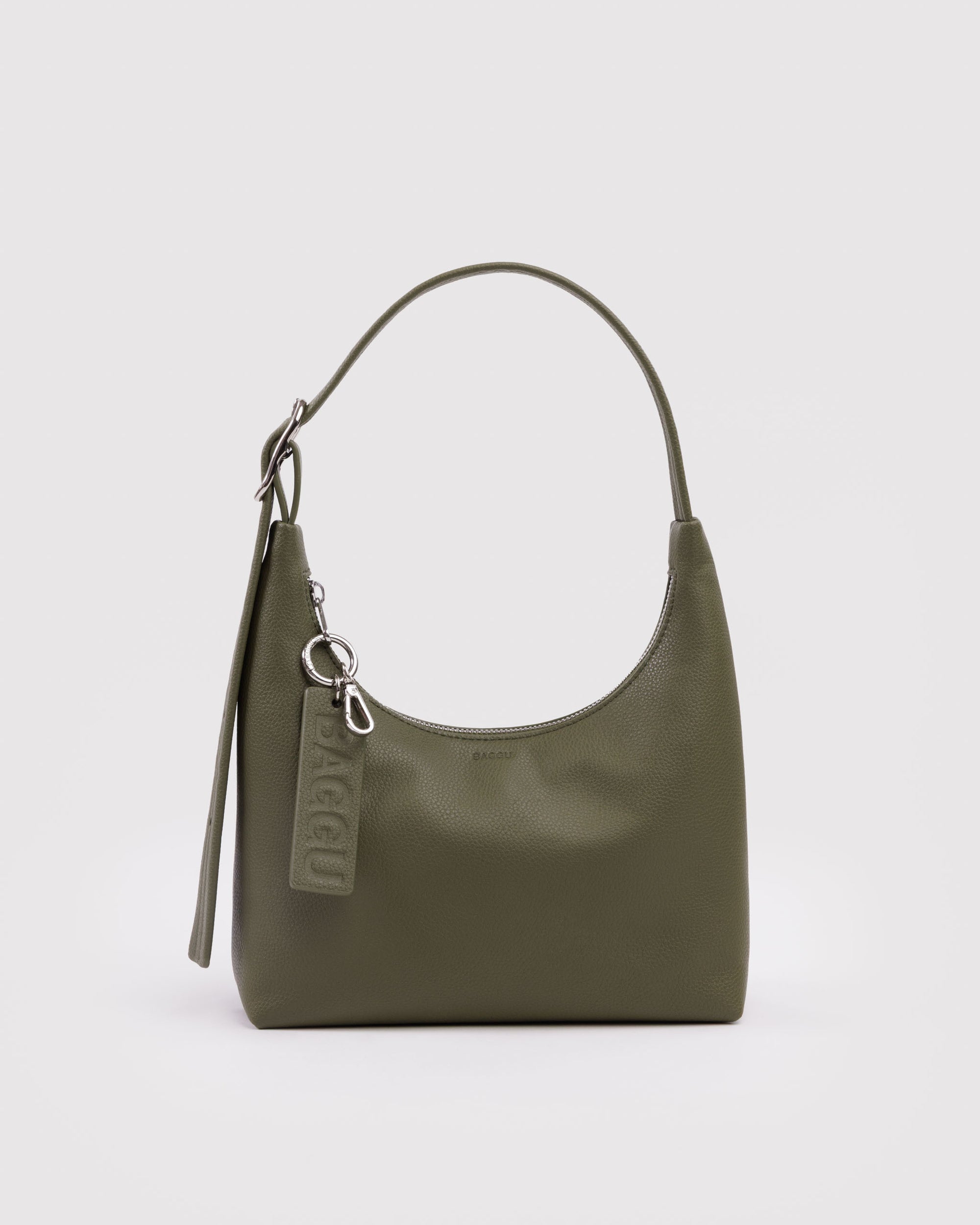 BAGGU Mini Recycled Leather Shoulder Bag - Loden