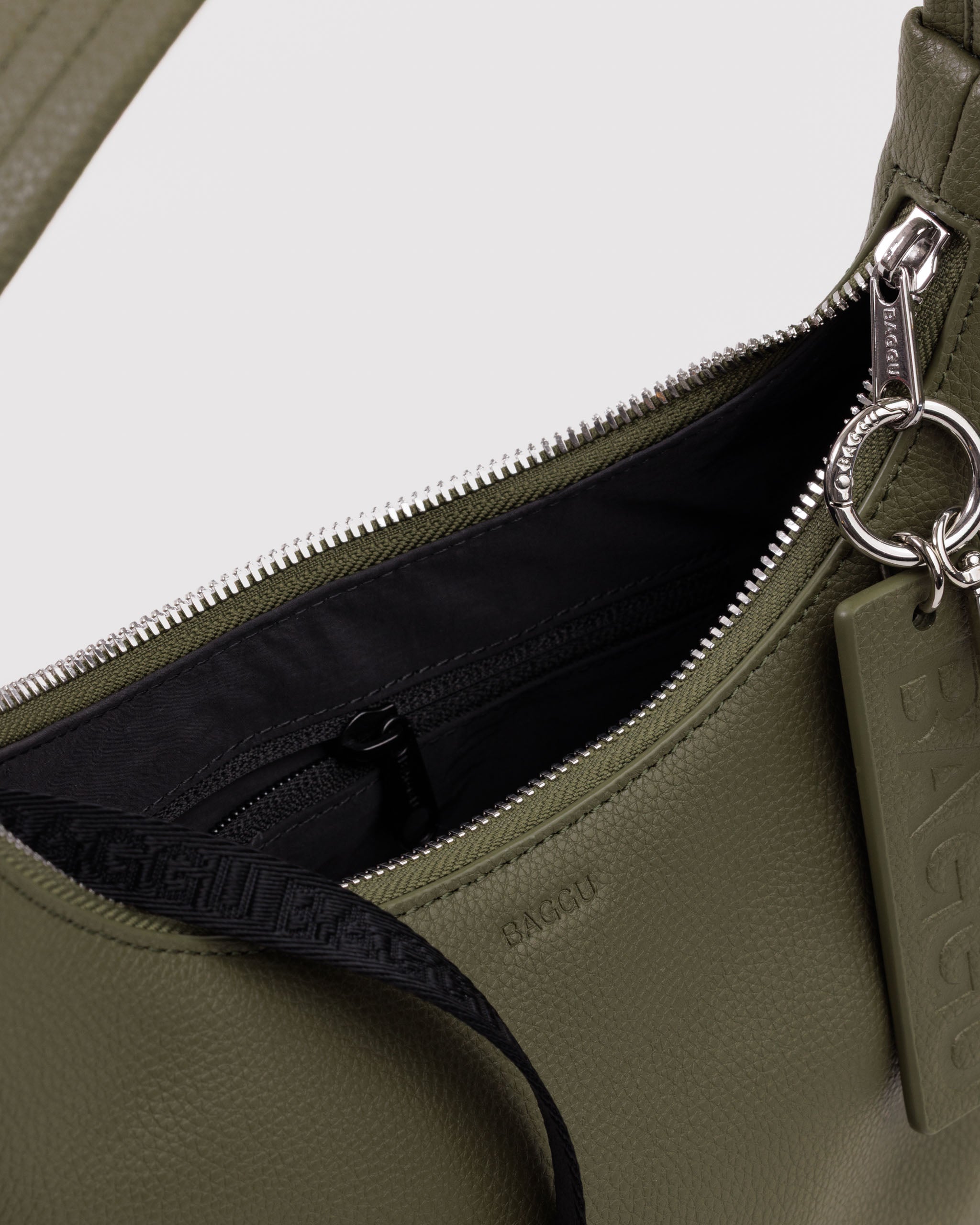 BAGGU Mini Recycled Leather Shoulder Bag - Loden