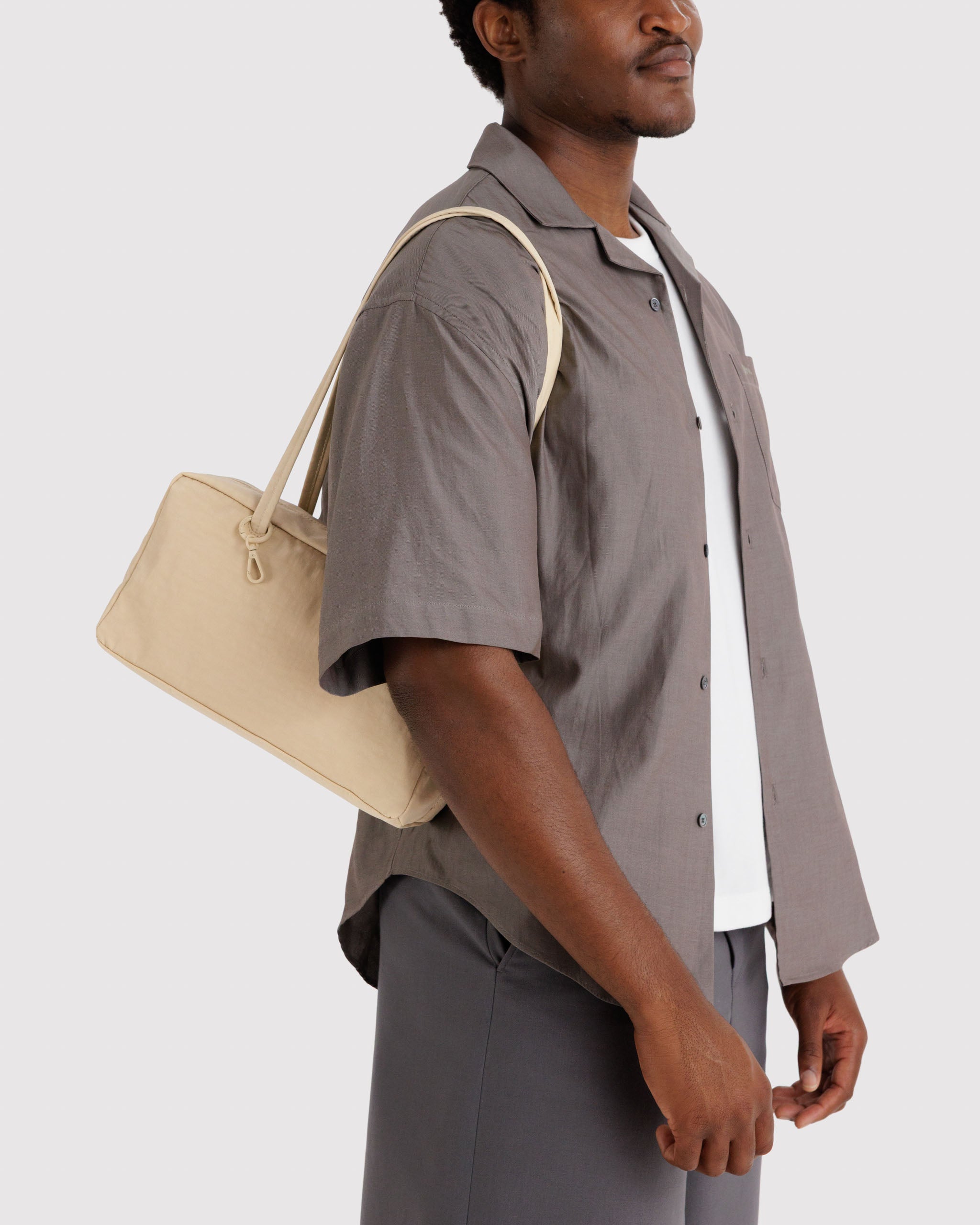 BAGGU Nylon Bowler Bag - Custard