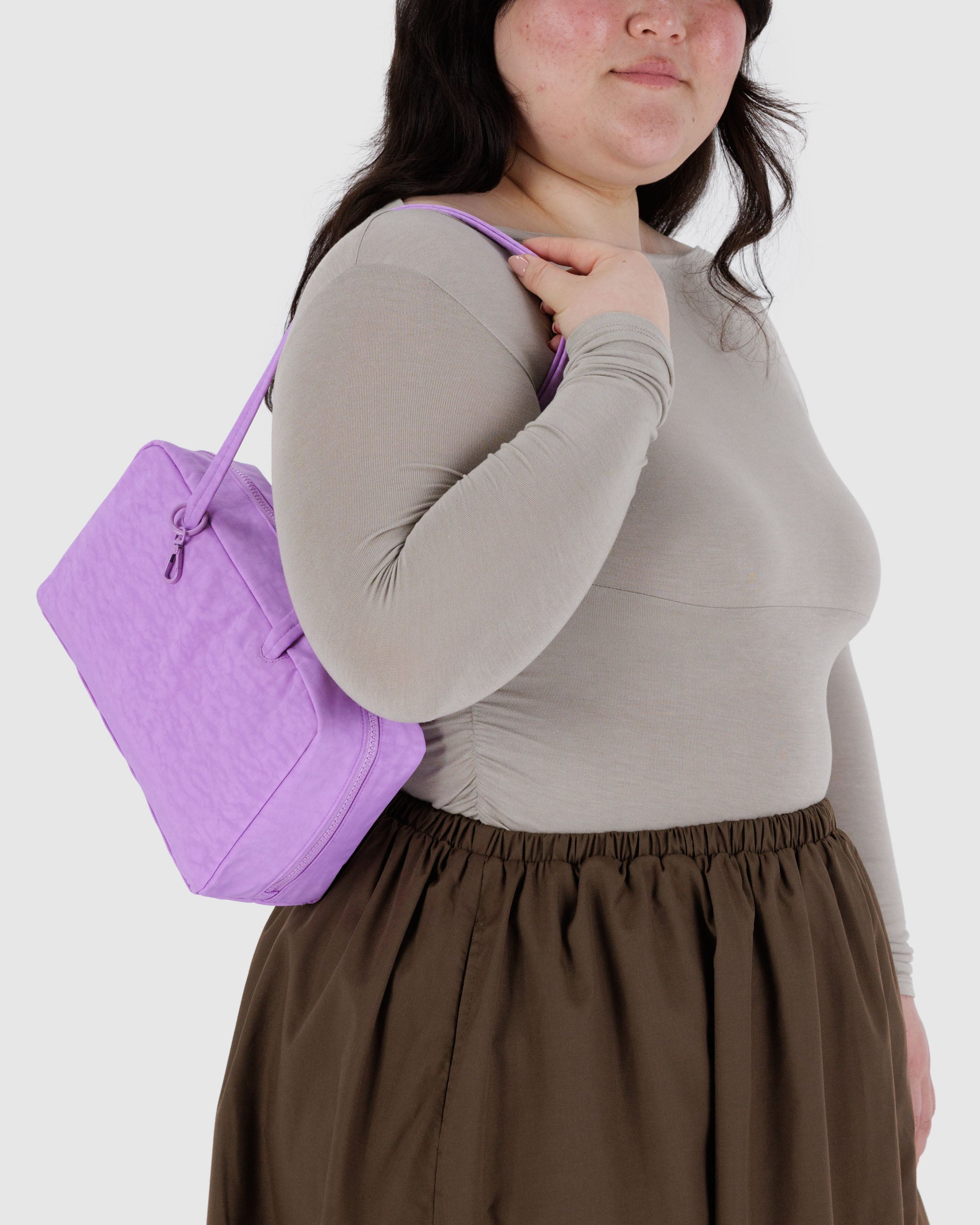 BAGGU Nylon Bowler Bag - Rose