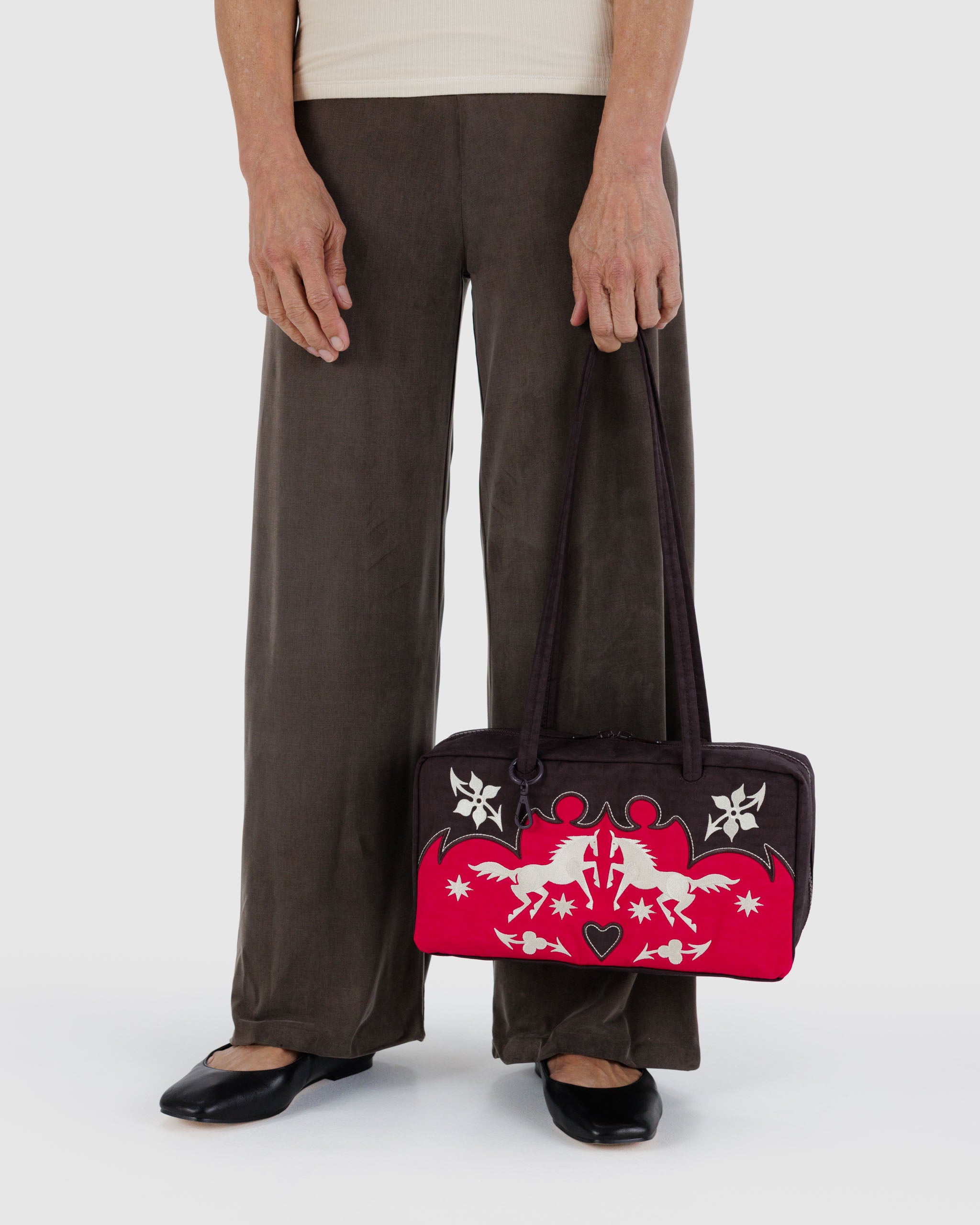 BAGGU Nylon Bowler Bag - Western Applique