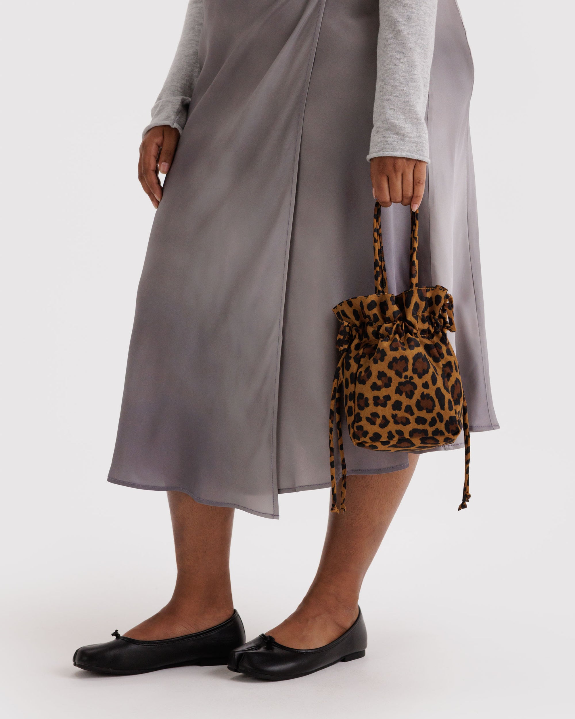 BAGGU Nylon Drawstring Bag - Leopard