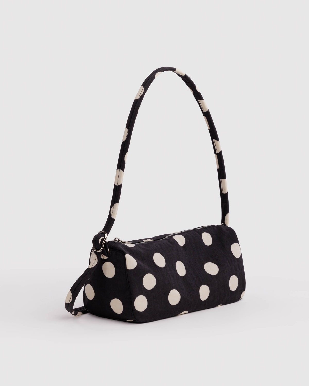 BAGGU Nylon Loaf Bag - Black and Cream Polka Dot