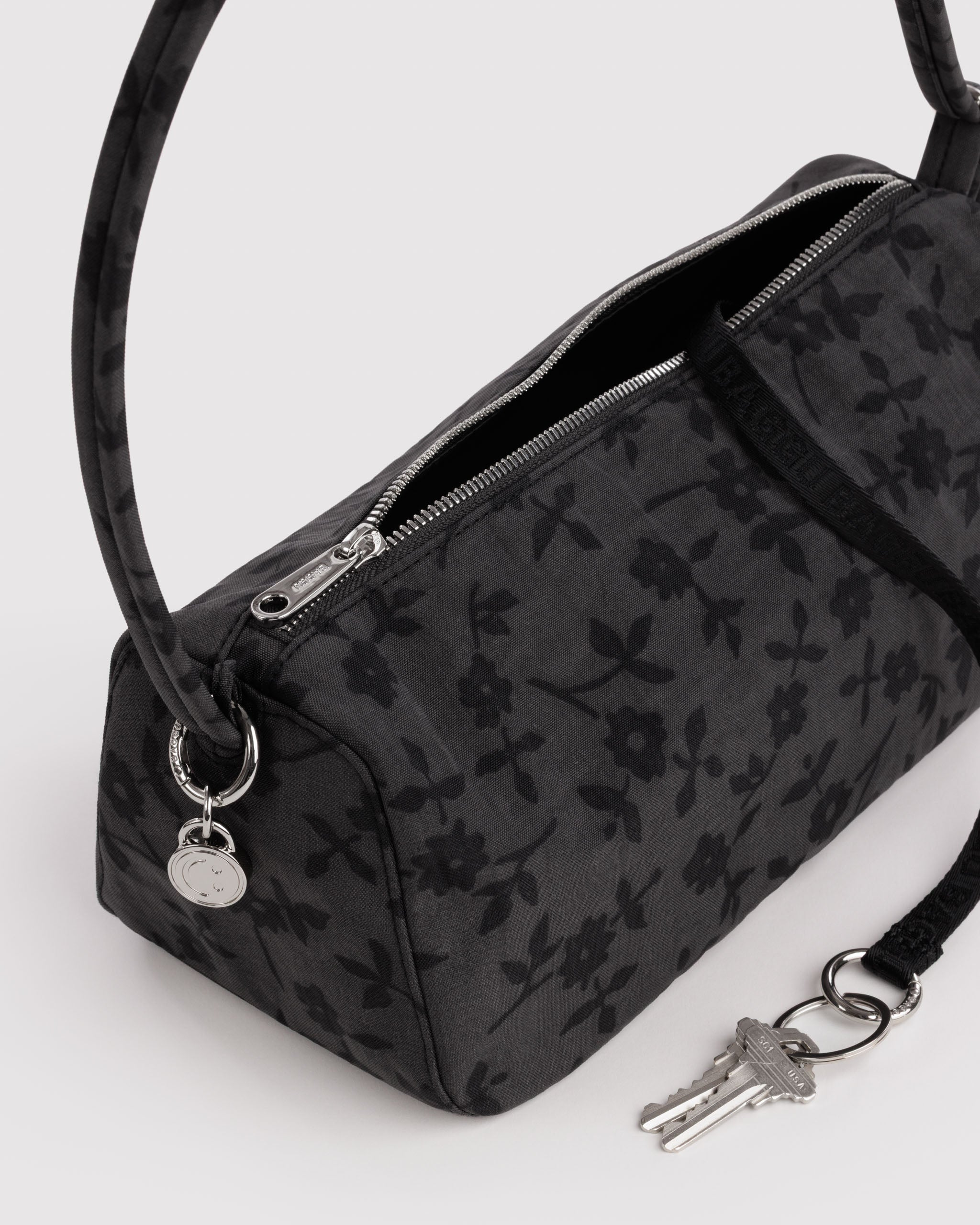BAGGU Nylon Loaf Bag - Charcoal Ditsy Floral