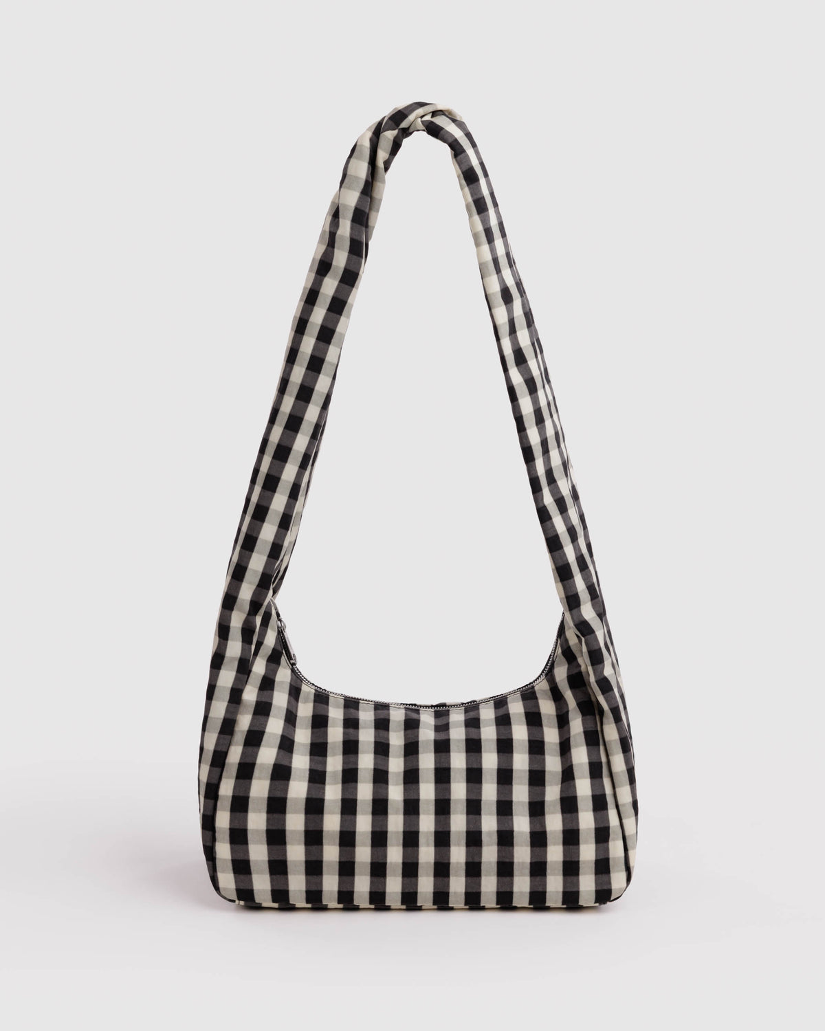 BAGGU Nylon Meringue Bag - Black and Cream Gingham