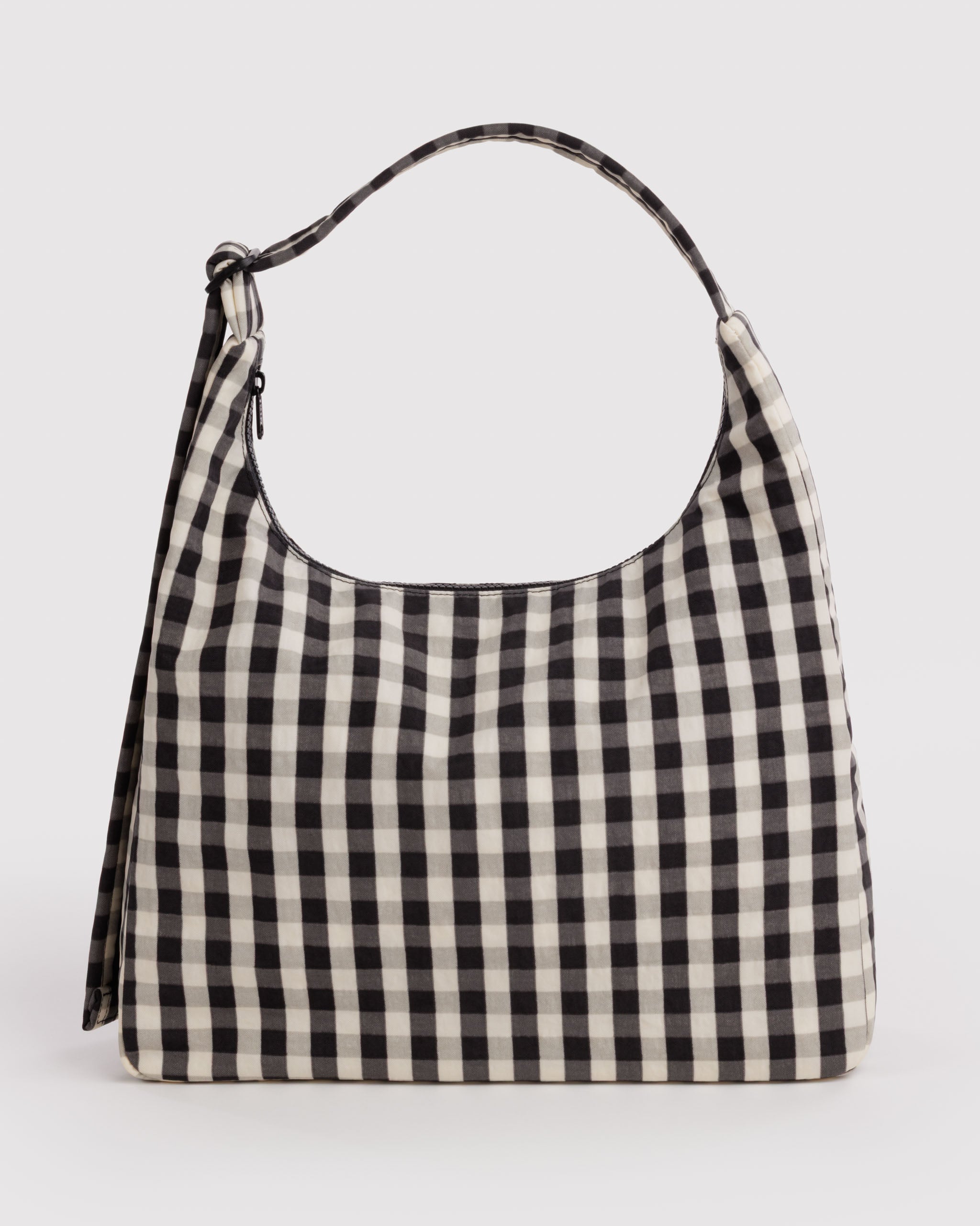 BAGGU Nylon Shoulder Bag - Black & Cream Gingham