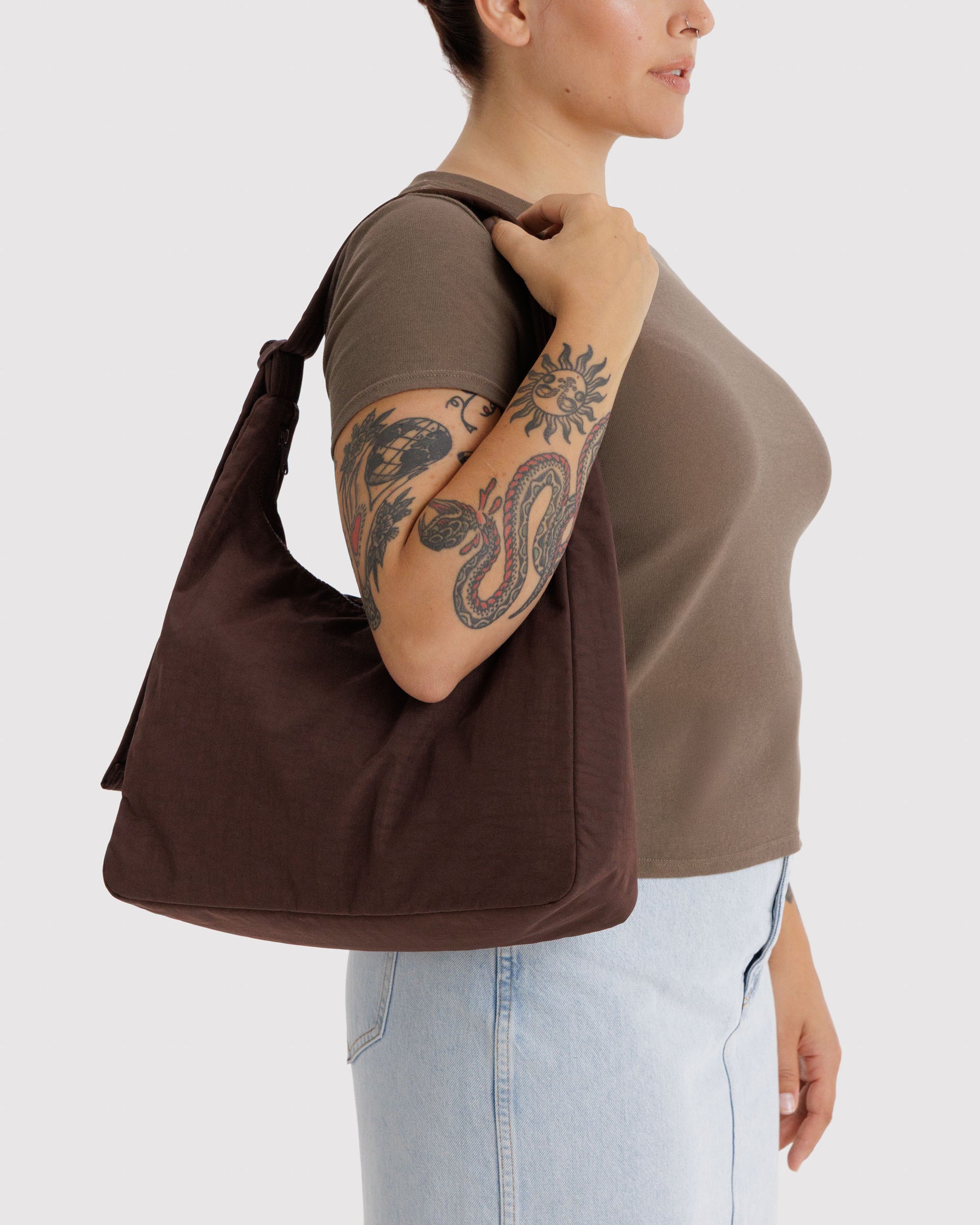 BAGGU Nylon Shoulder Bag - Coffee