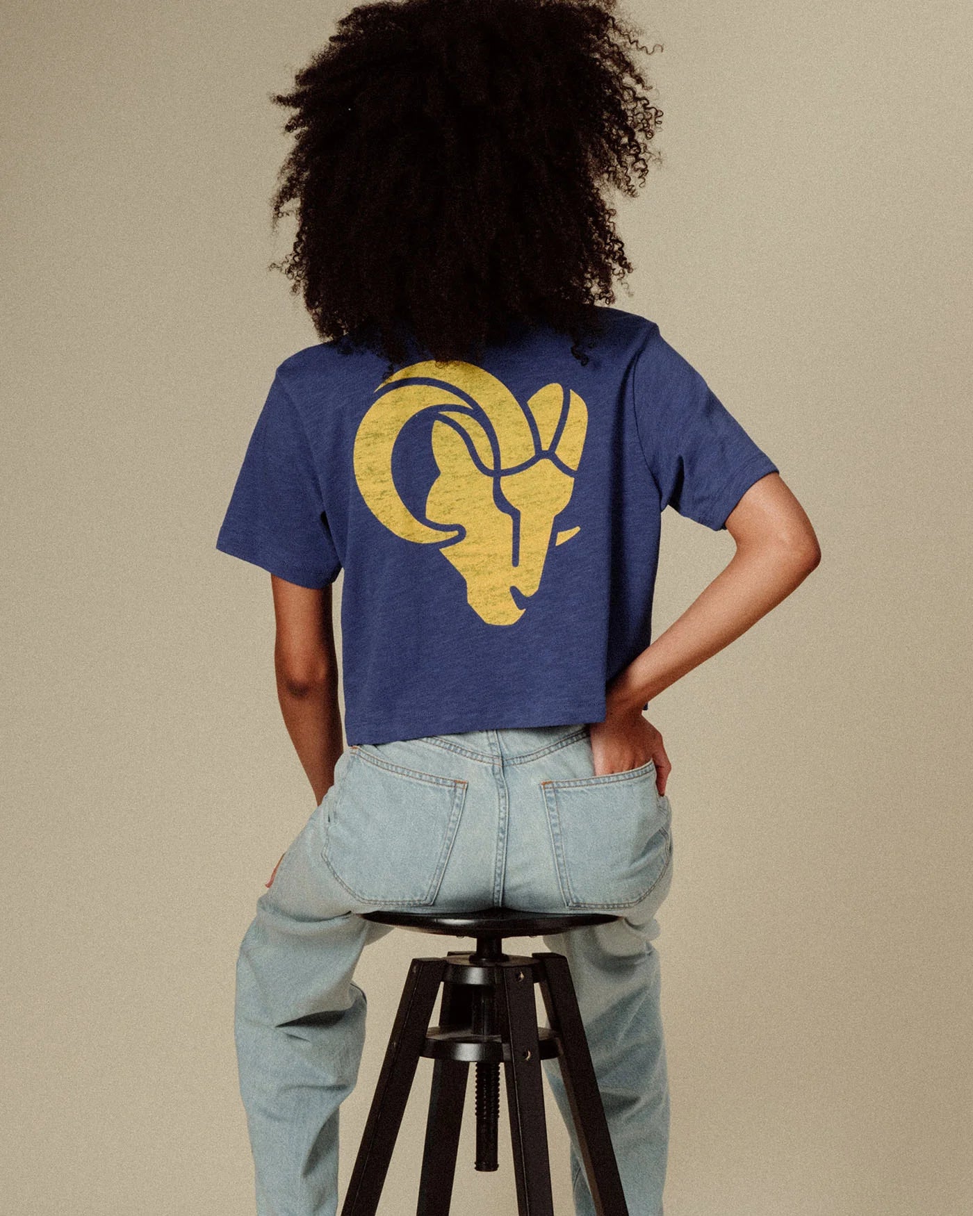 LA Rams Dual Threat Mock Neck Crop Tee