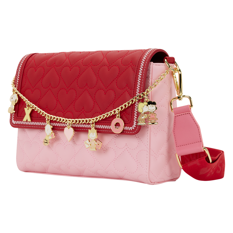 Loungefly  Peanuts Snoopy Valentine's Day Charm Crossbody Bag