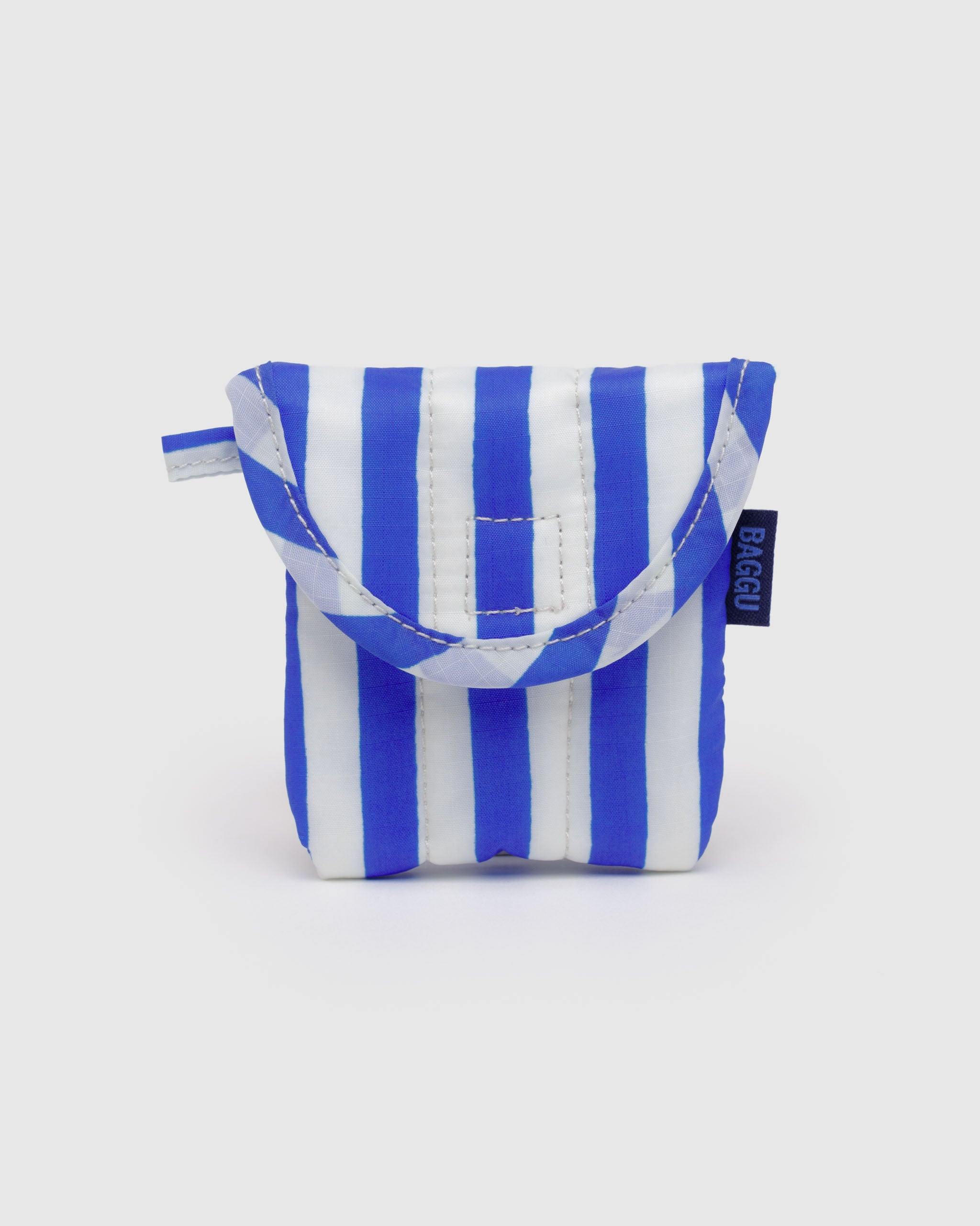 BAGGU Puffy Earbuds Case - Blue Painted Stripes