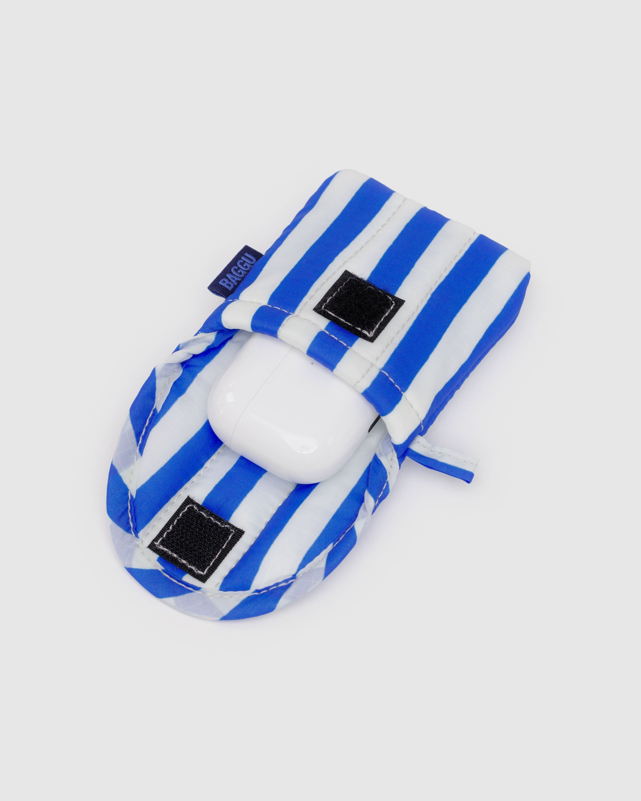 BAGGU Puffy Earbuds Case - Blue Painted Stripes