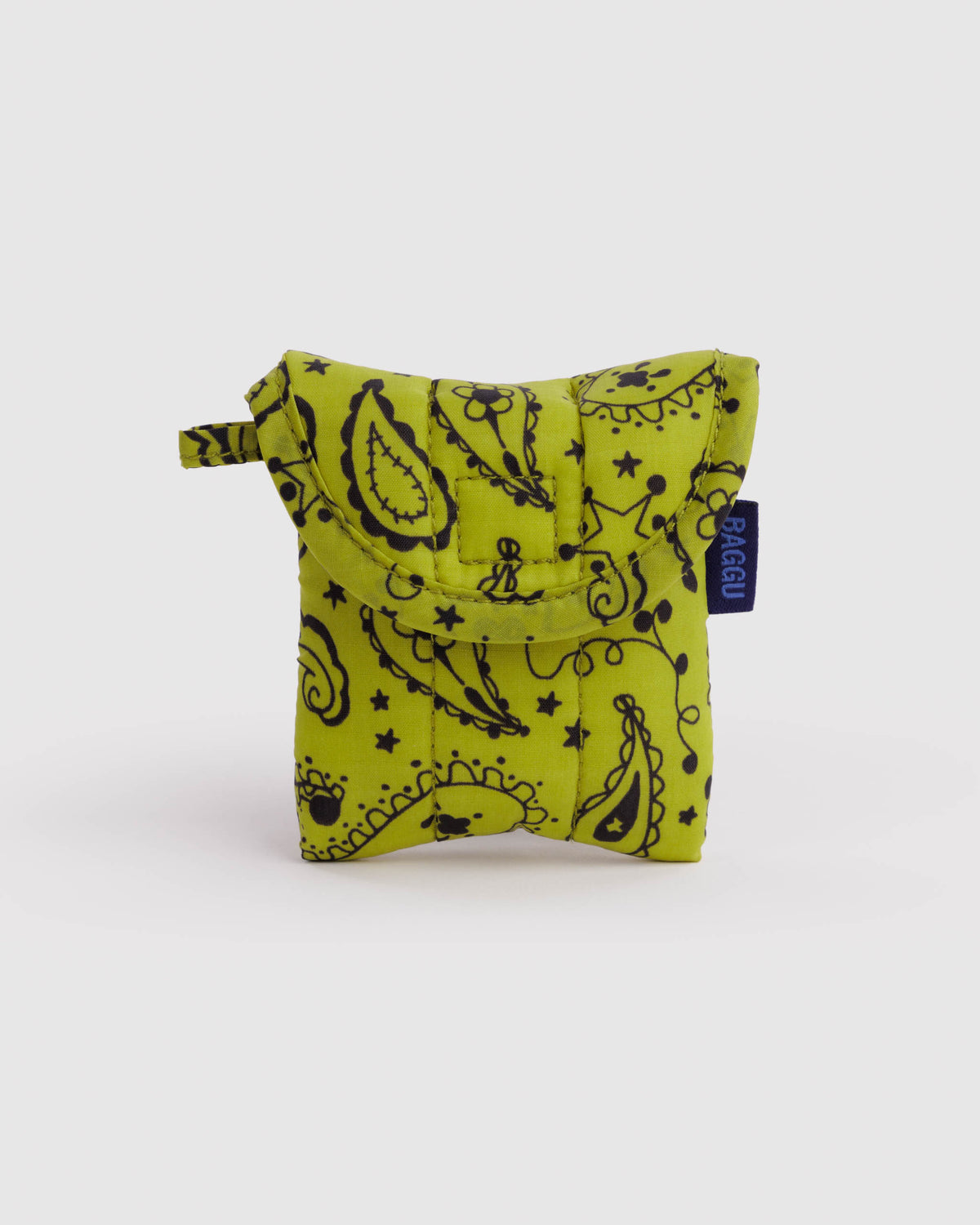 BAGGU Puffy Earbuds Case - Chartreuse Paisley