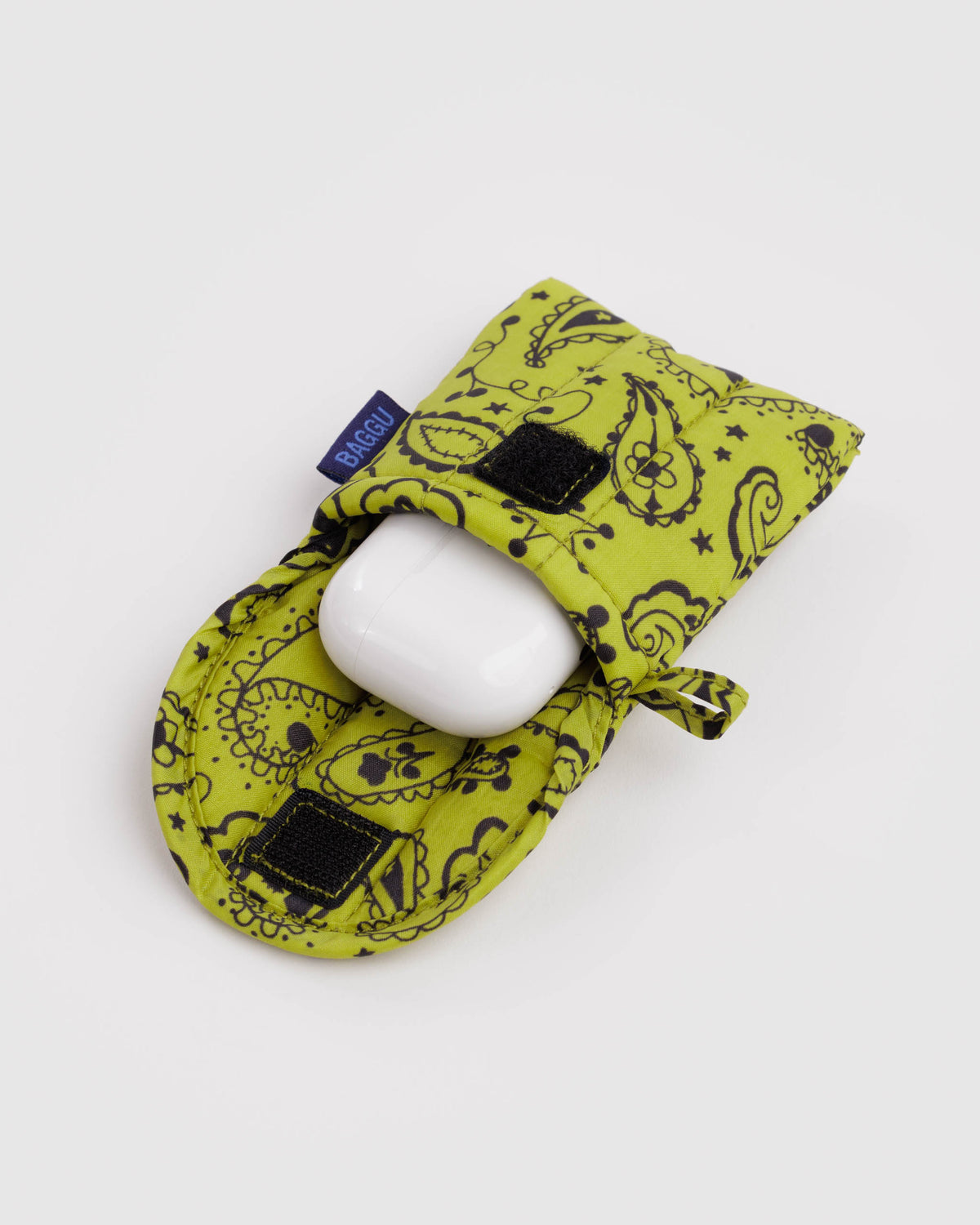 BAGGU Puffy Earbuds Case - Chartreuse Paisley