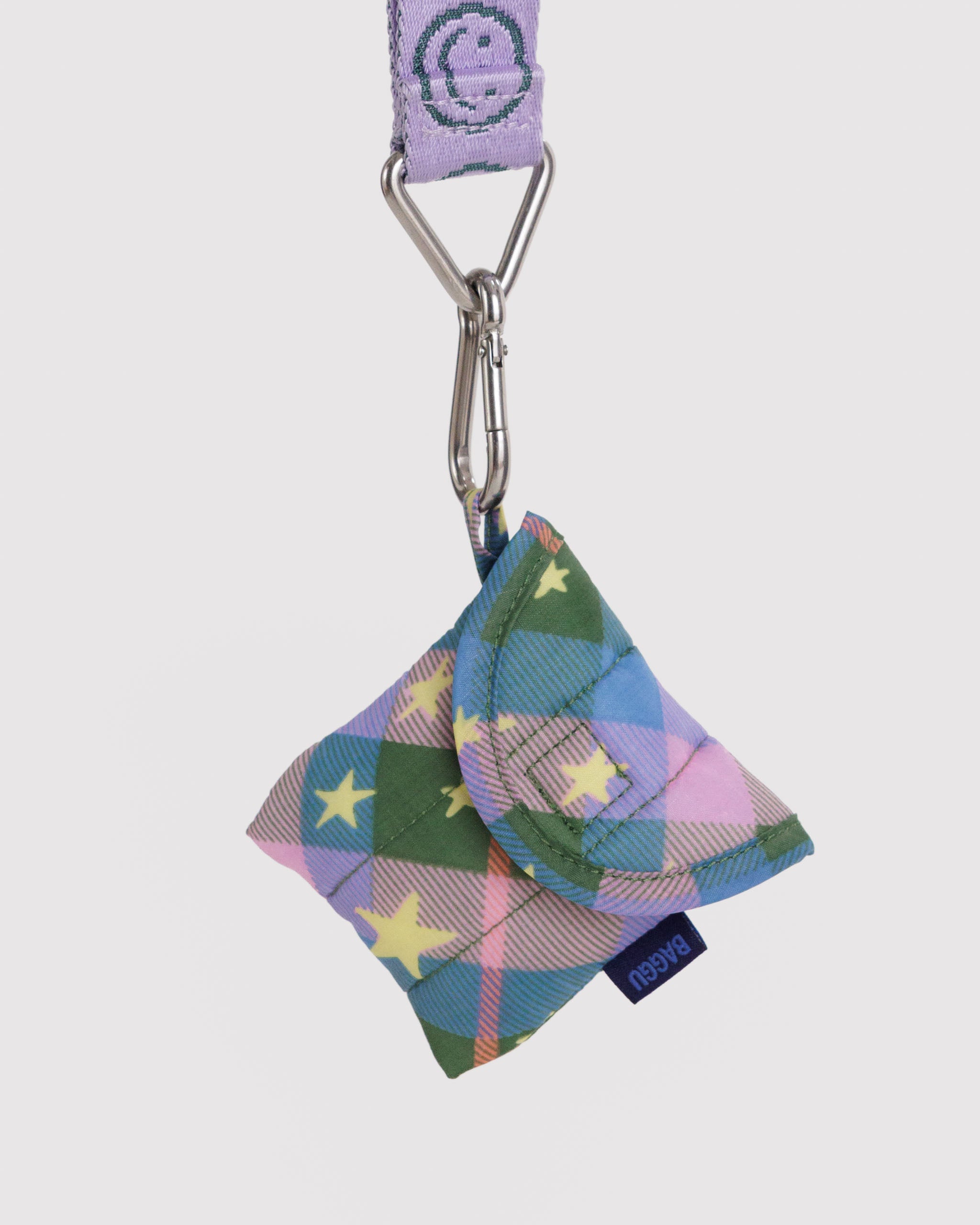 BAGGU Puffy Earbuds Case- Green Star Plaid