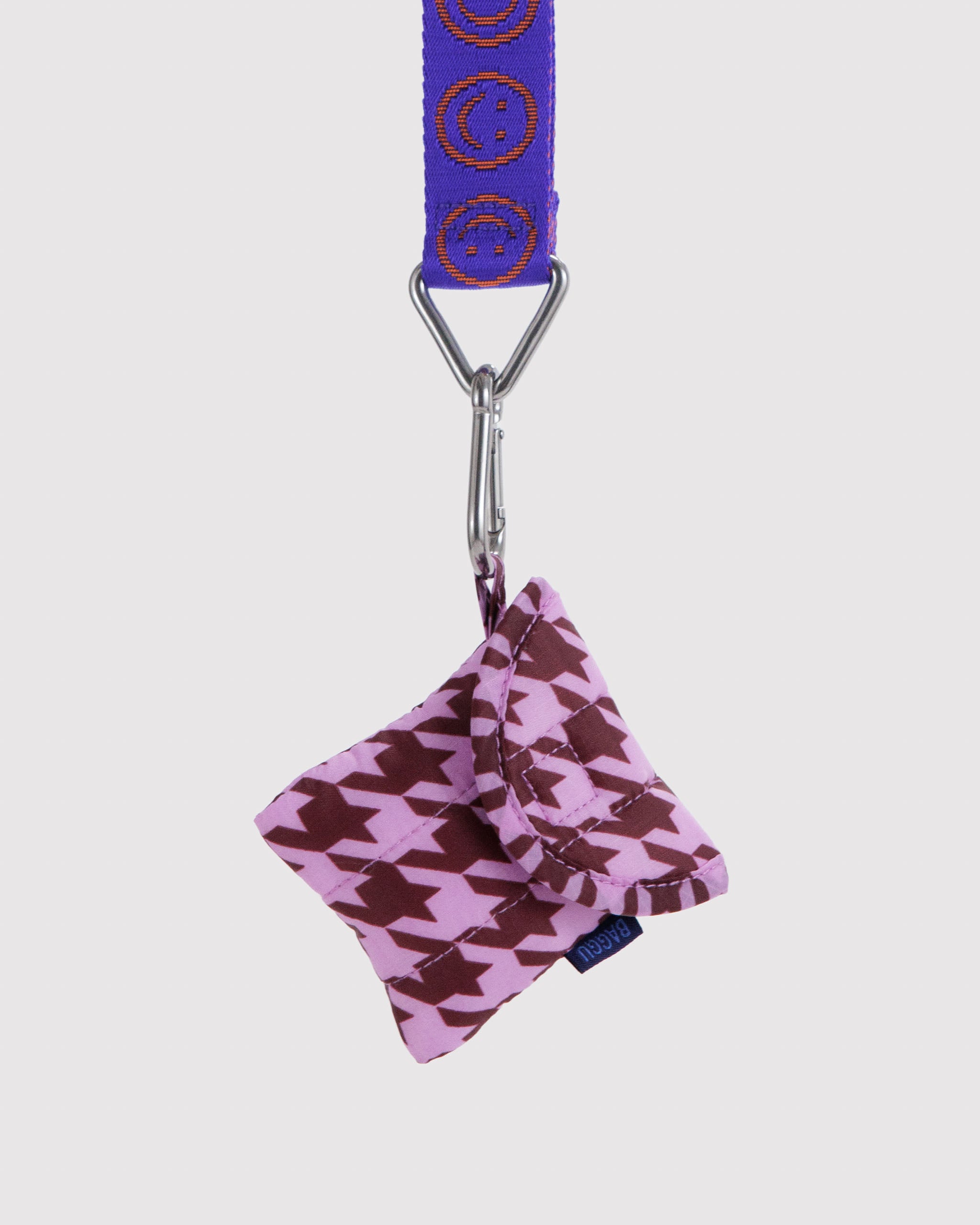 BAGGU Puffy Earbuds Case - Pink Houndstooth