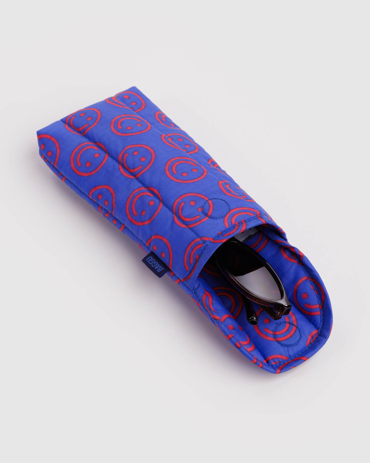 BAGGU Puffy Glasses Sleeve - Mini Cobalt Happy