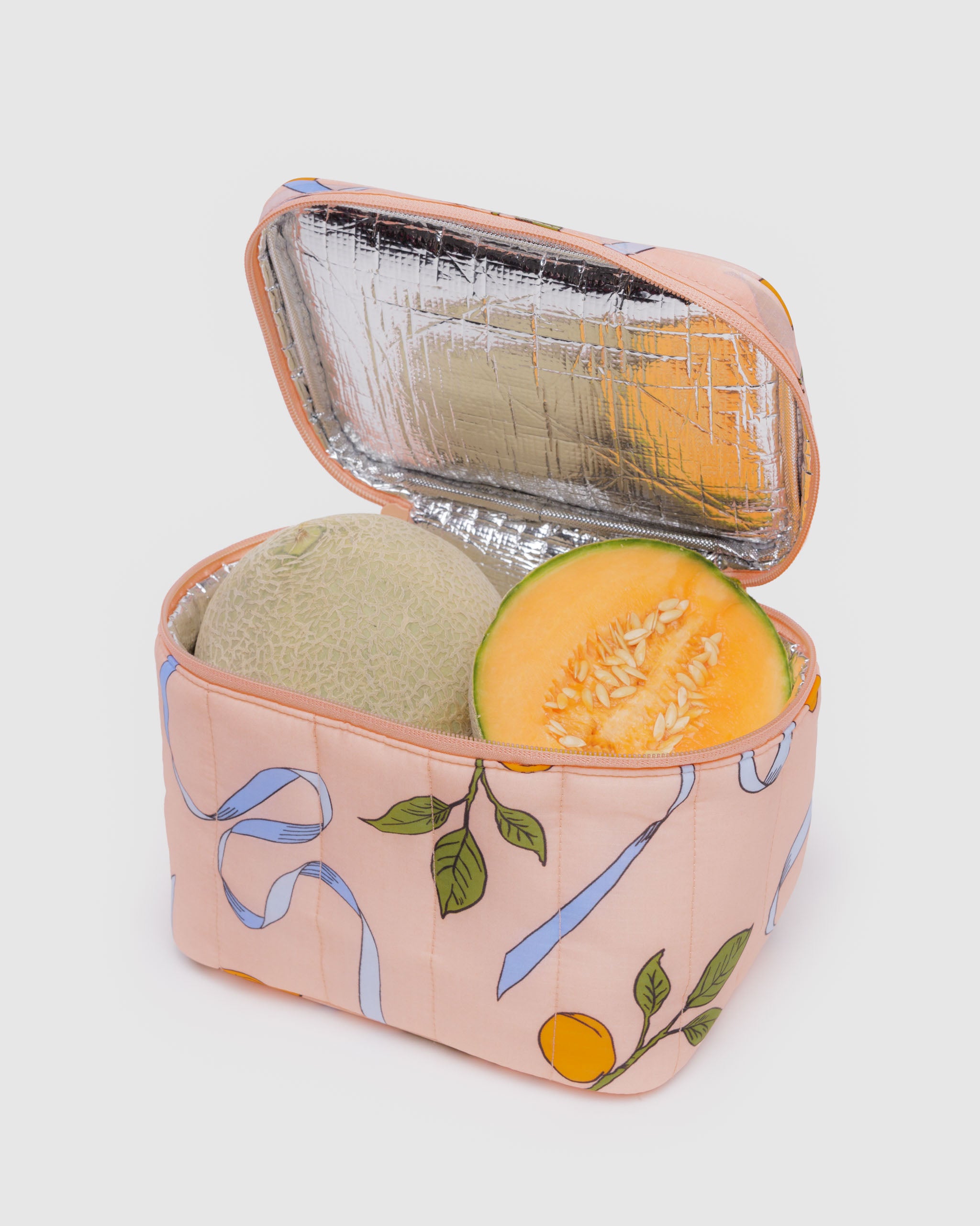 BAGGU Puffy Lunch Bag - Apricots & Ribbons