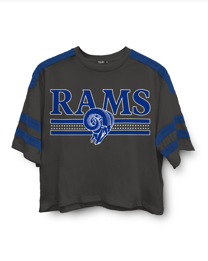LA Rams Bling Striped Crop Tee